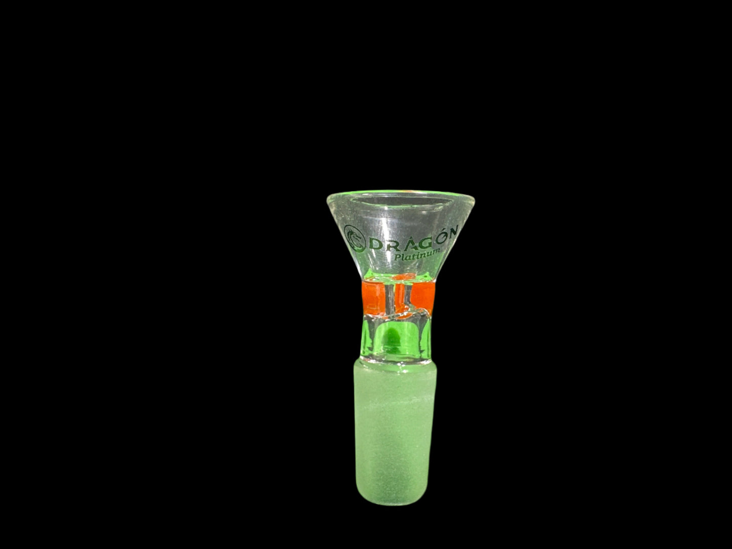 14MM ORANGE DRAGON PLATINUM GLASS BOWL PIECE