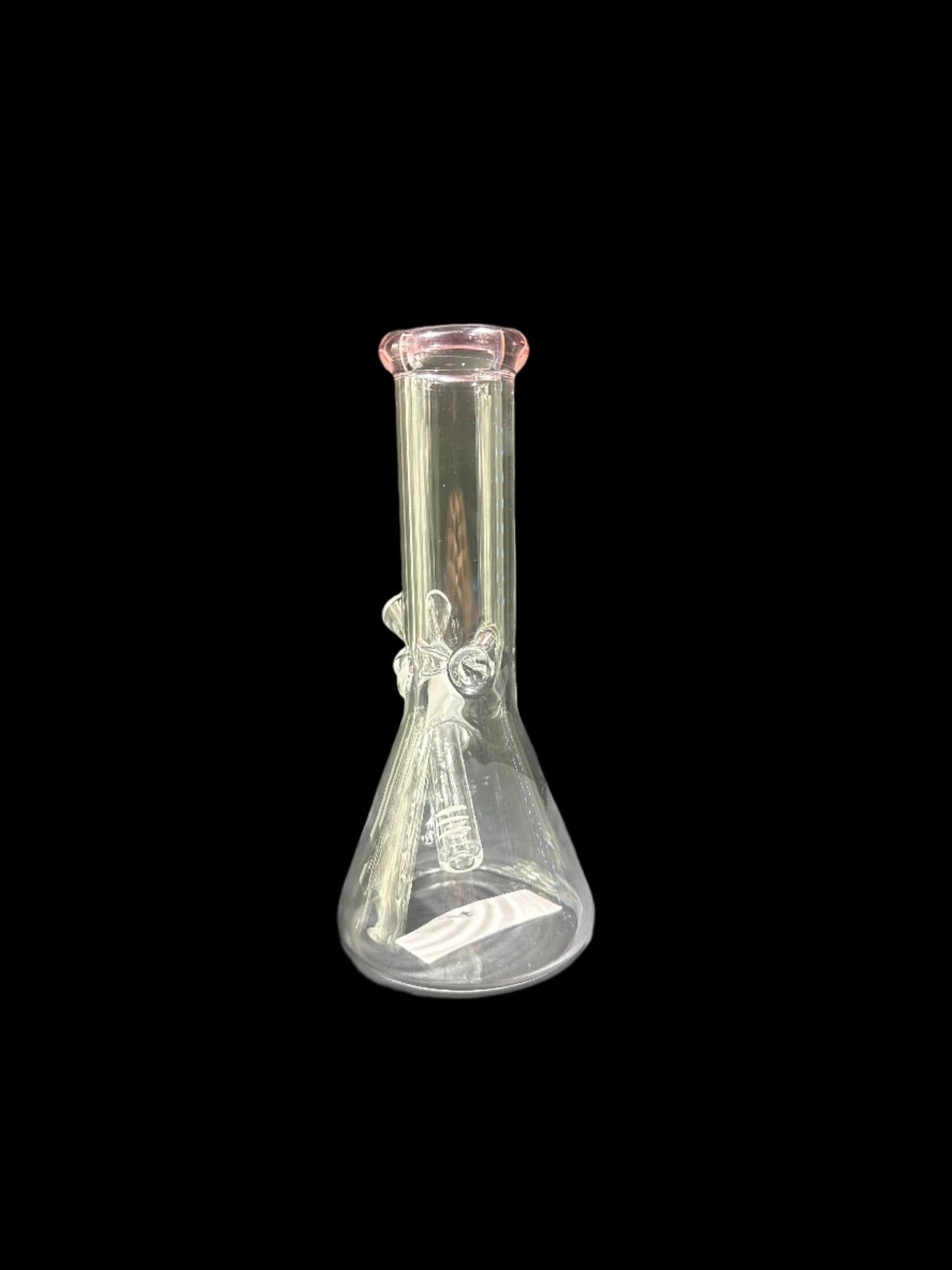SMALL TRANSPARENT BABY PINK MOUTHPIECE GLASS BONG