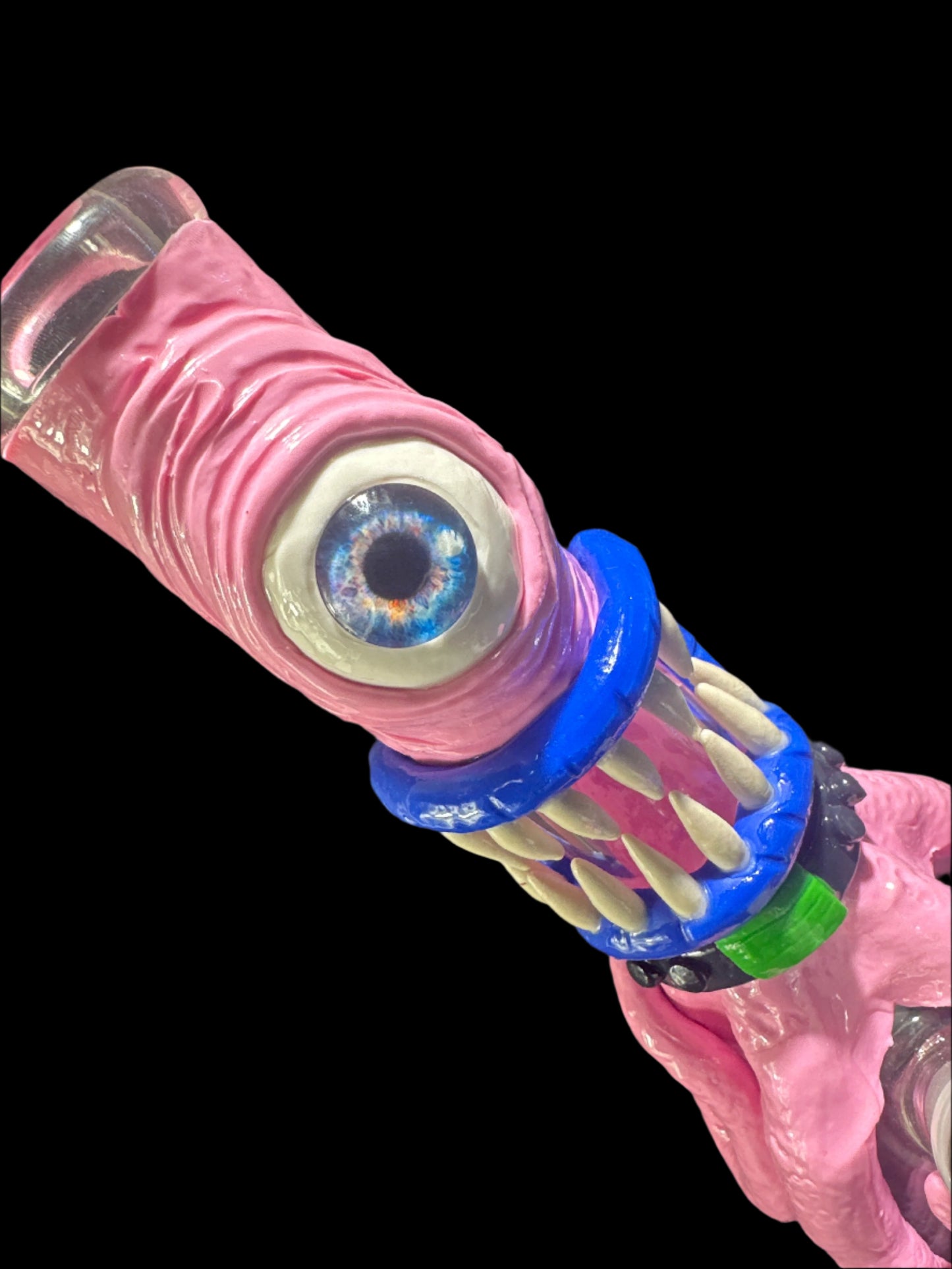 SCULPTED PINK SQUID GLASS BONG *GLOWS IN THE DARK*