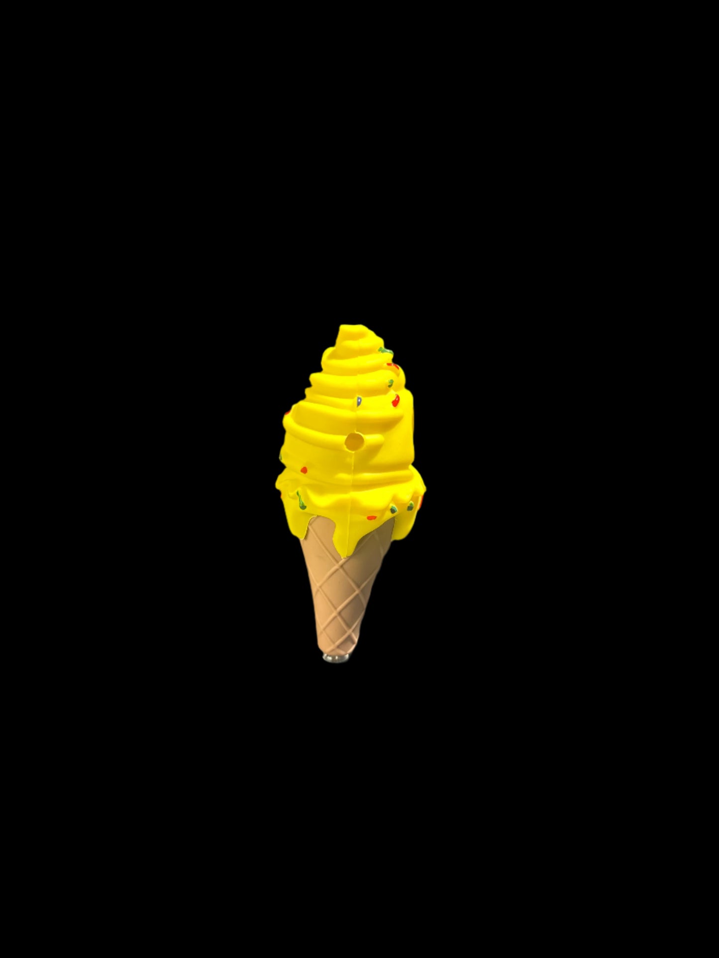 YELLOW ICE CREAM SILICONE HAND PIPE
