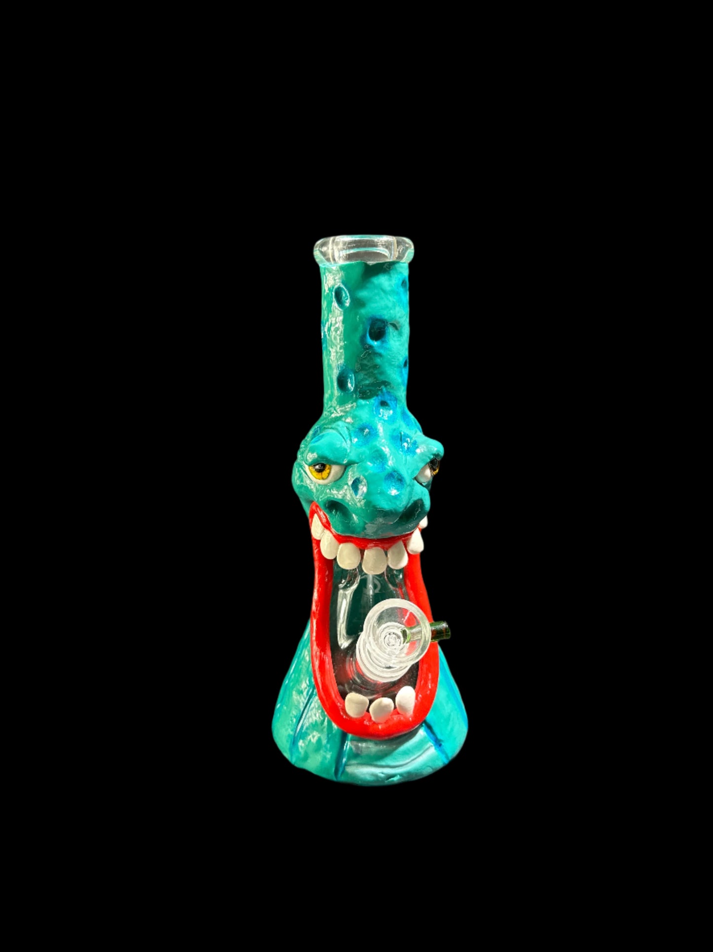 SCULPTED MONSTER GLASS BONG *GLOWS IN THE DARK*