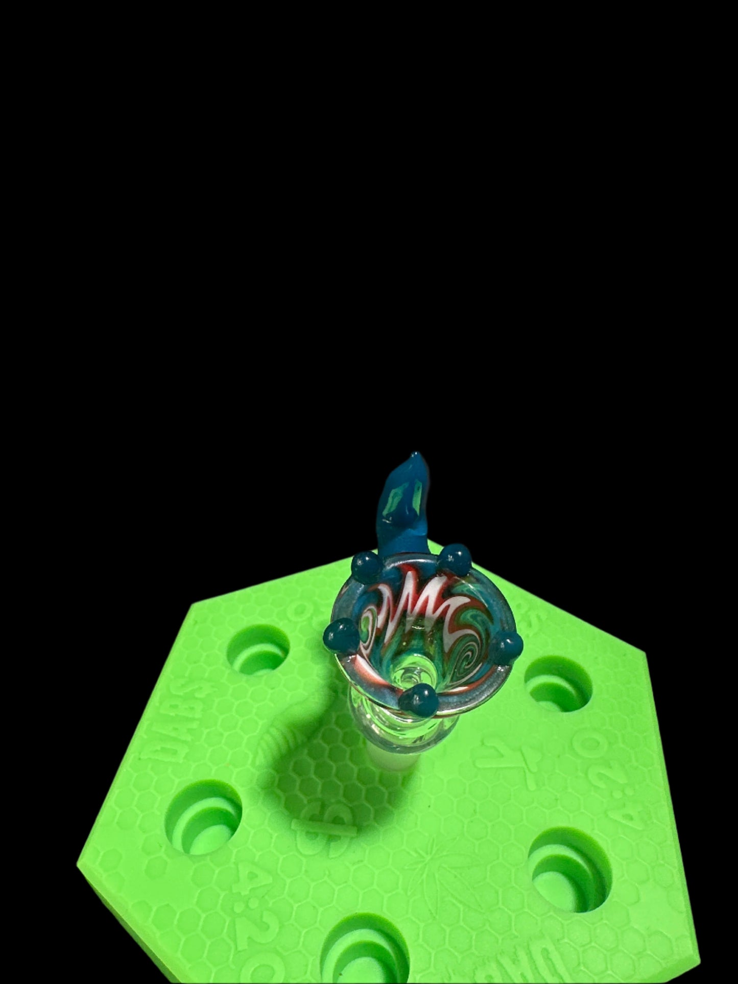 14MM BLUE BOWL HORN PIECE