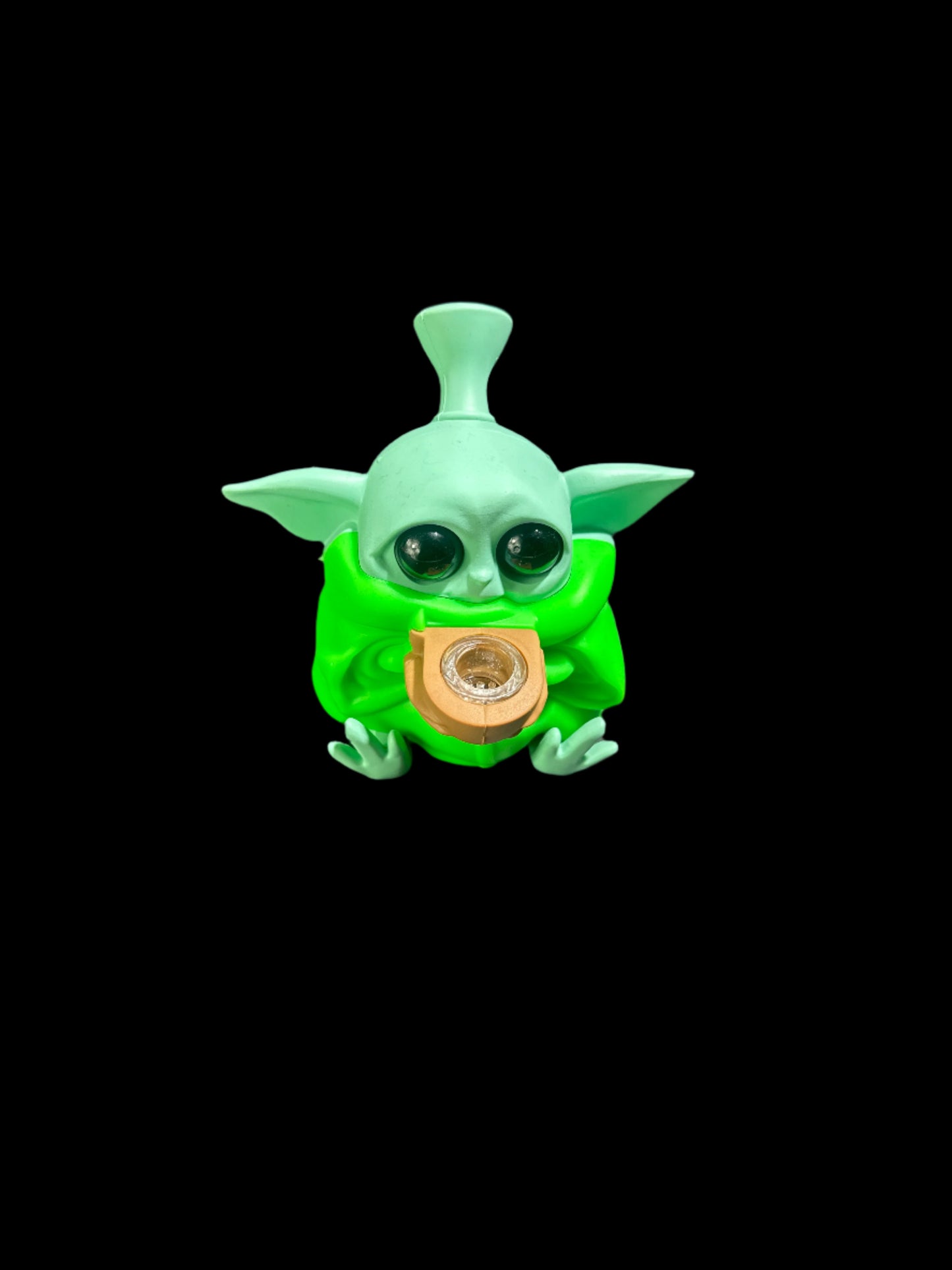 YODA WITH GREEN ROBE SILICONE BONG