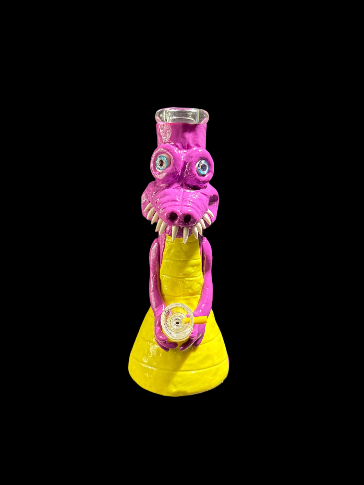 SCULPTED ALLIGATOR GLASS BONG *GLOWS IN THE DARK*