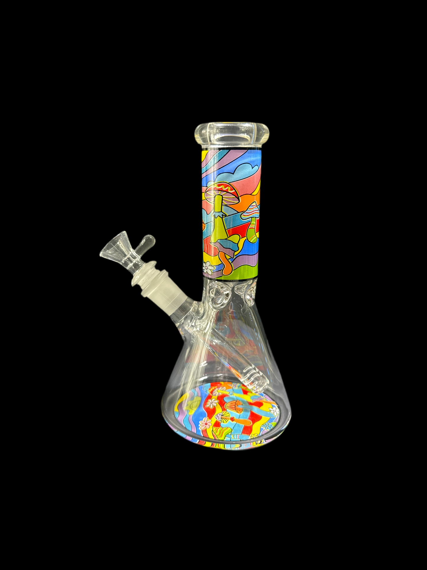 SMALL TRIPPY MUSHROOM GLASS BONG