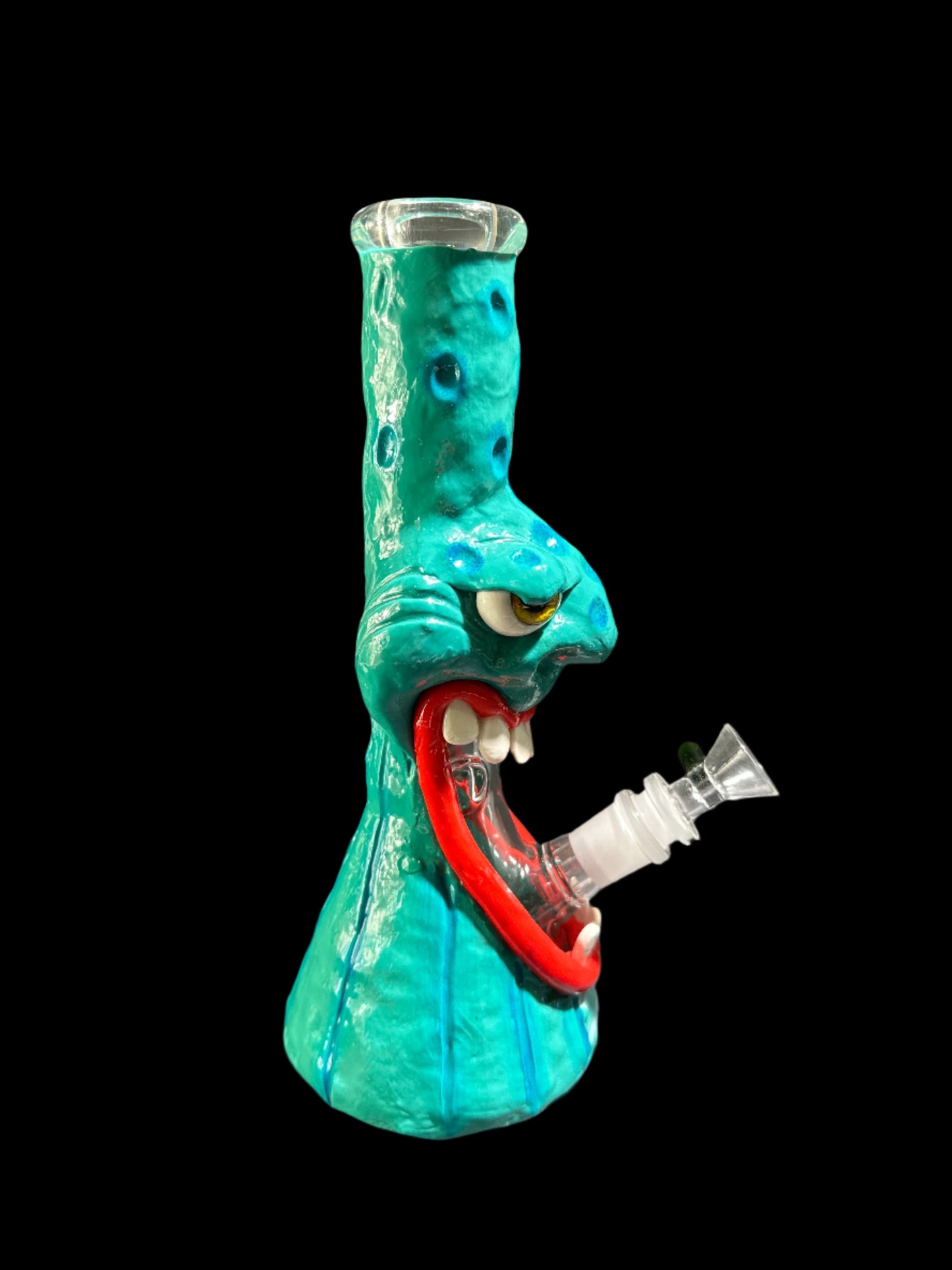 SCULPTED MONSTER GLASS BONG *GLOWS IN THE DARK*