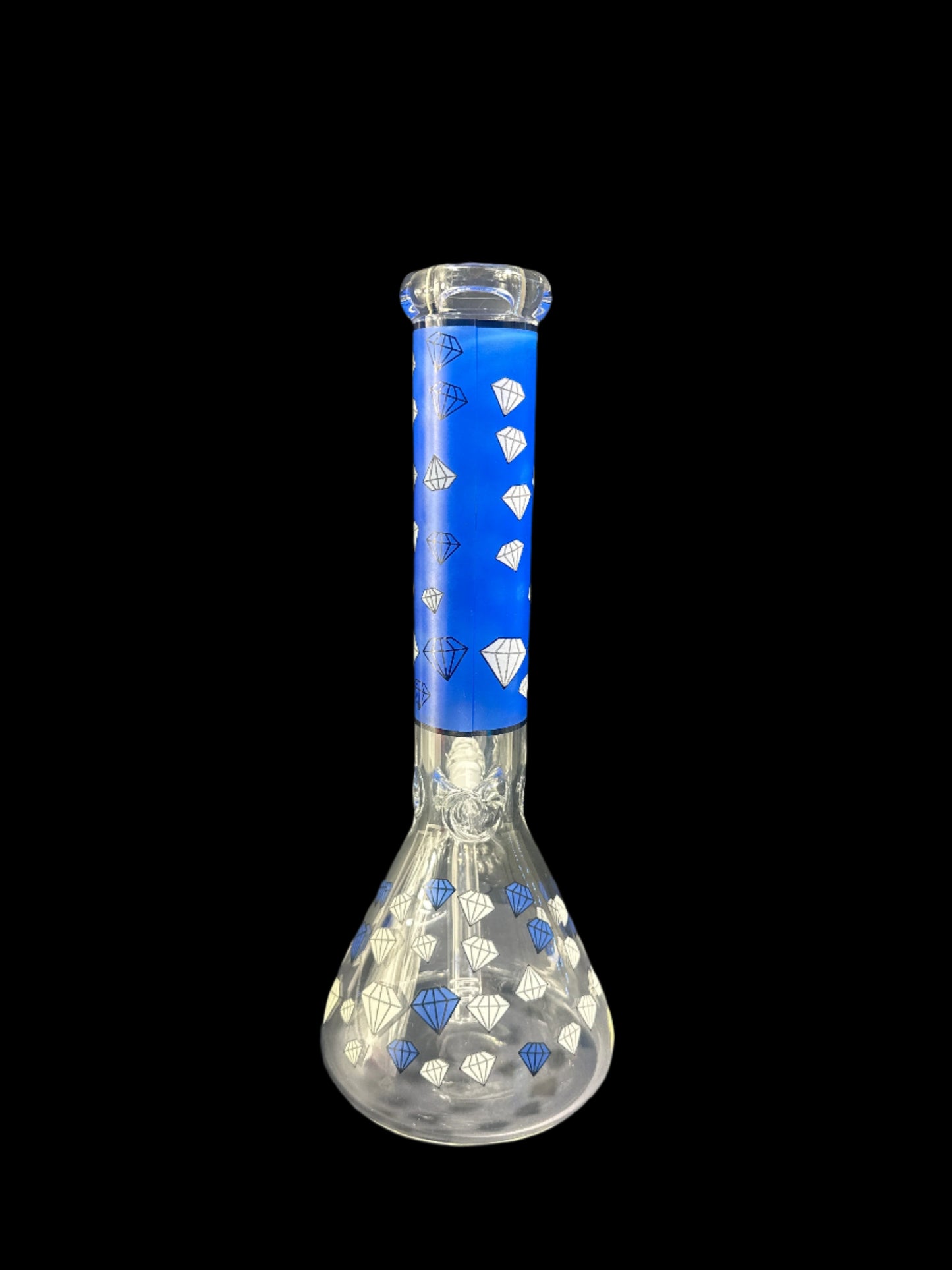 BLUE DIAMOND GLASS BONG *GLOWS IN THE DARK*