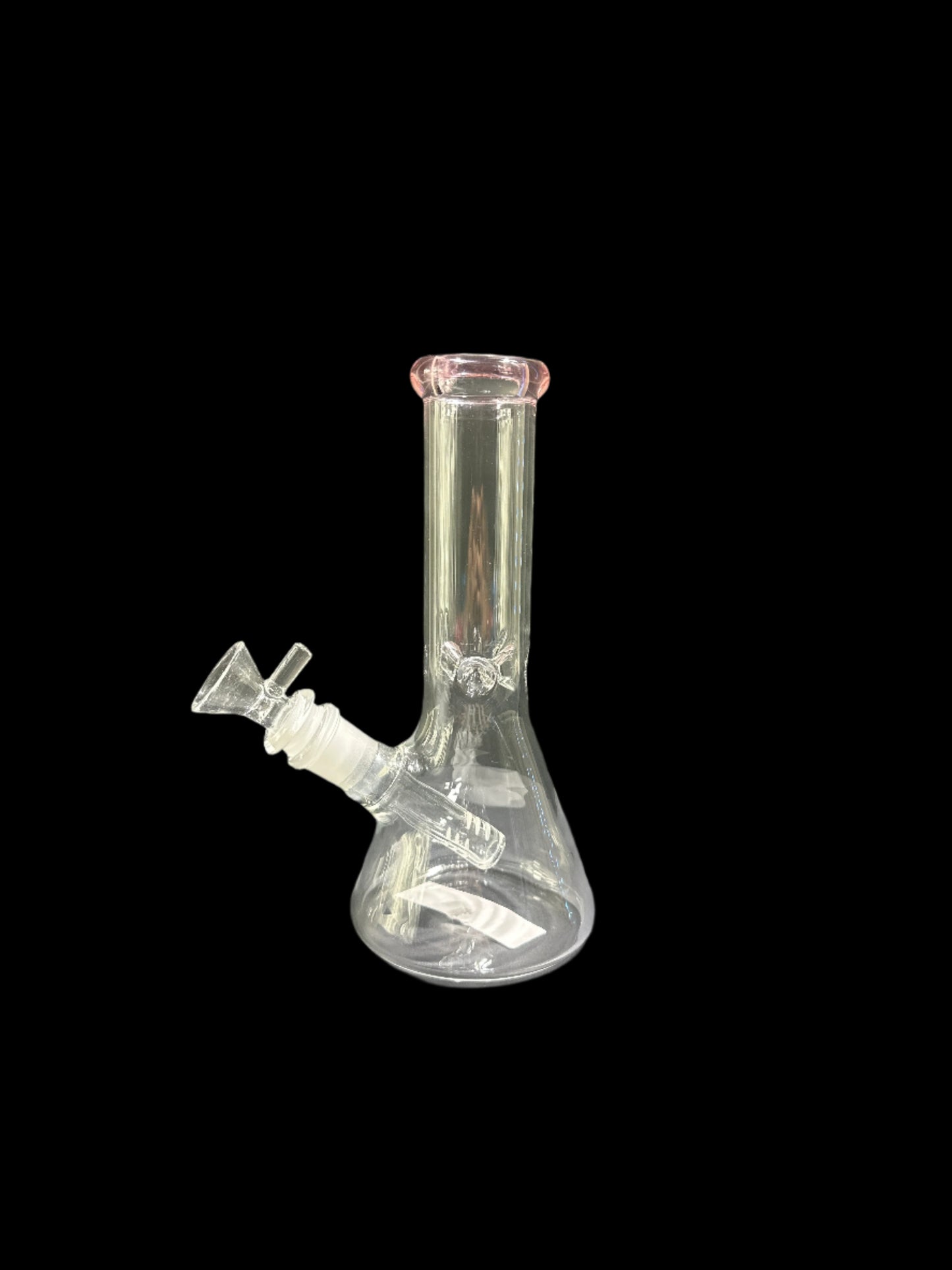 SMALL TRANSPARENT BABY PINK MOUTHPIECE GLASS BONG