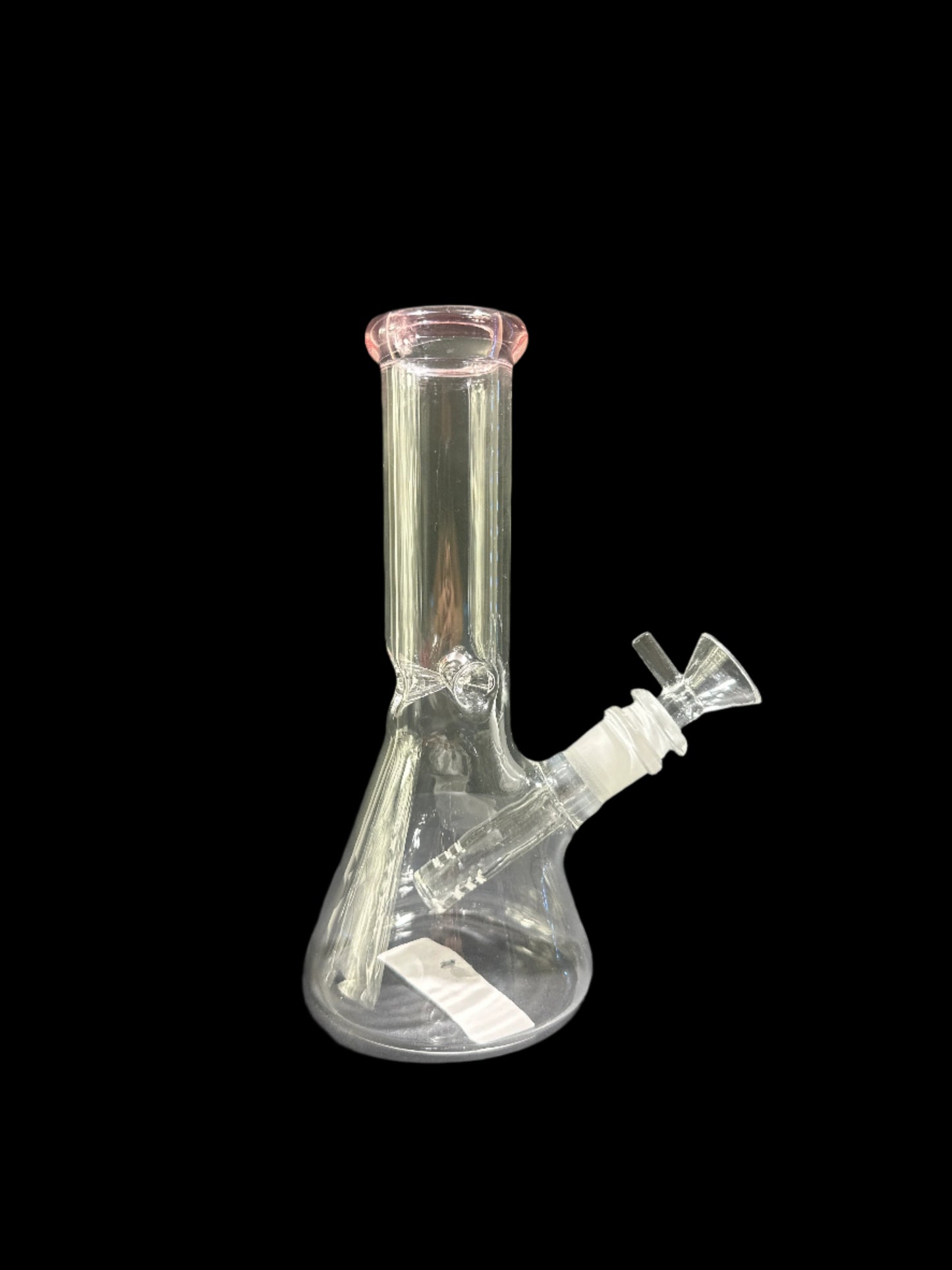 SMALL TRANSPARENT BABY PINK MOUTHPIECE GLASS BONG