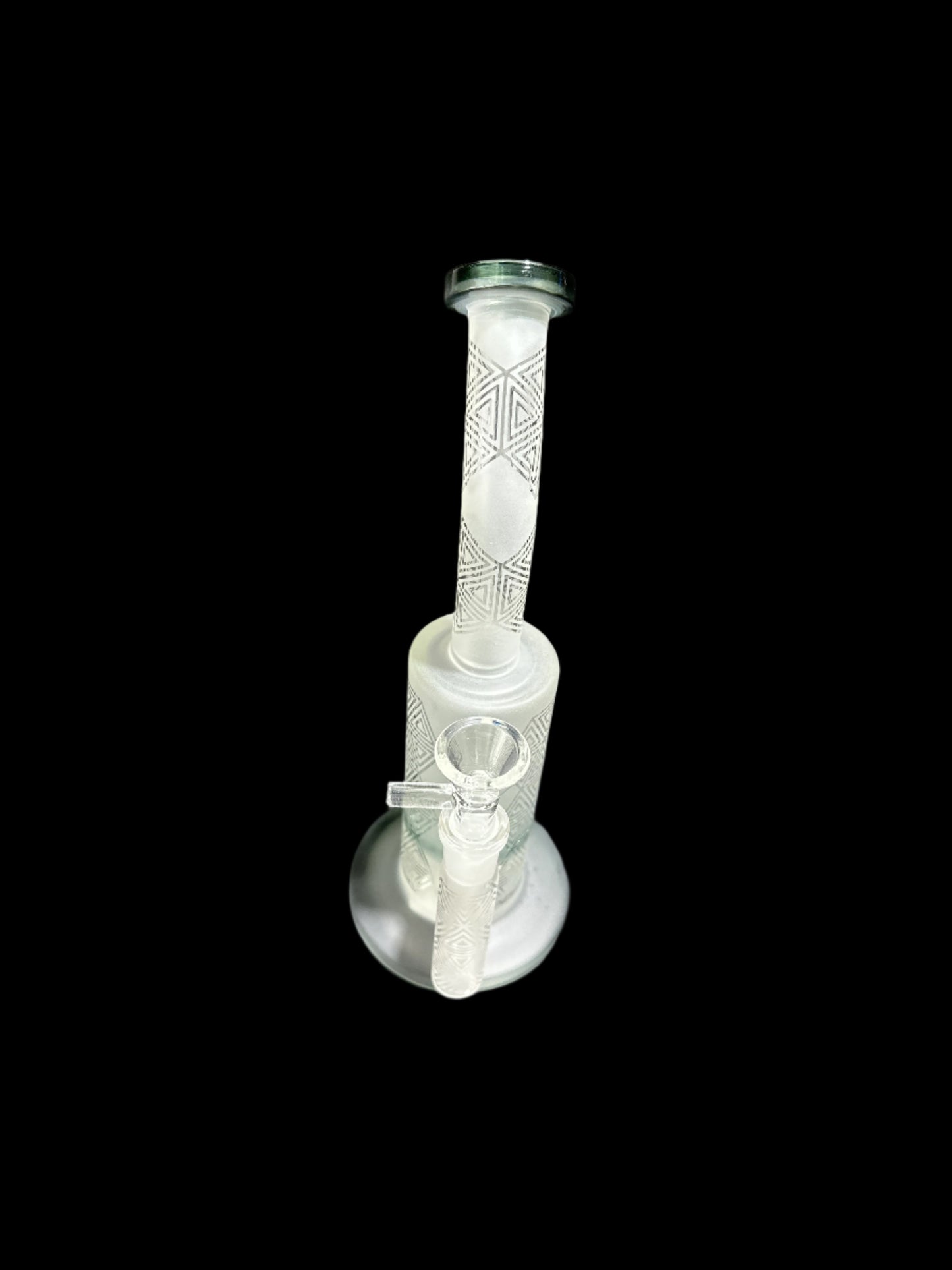 WHITE TRIANGLE PATTERN GLASS BONG