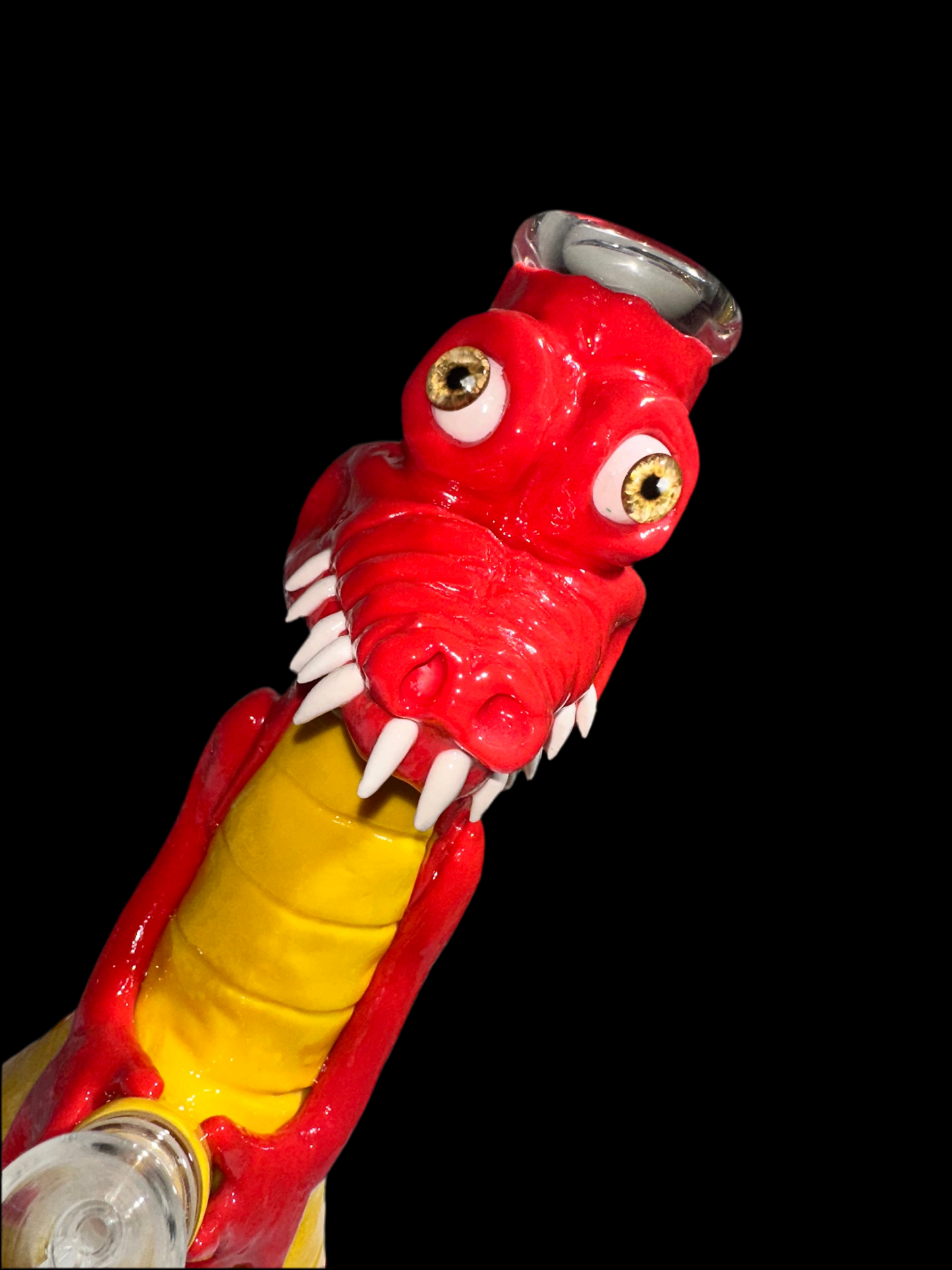 SCULPTED ALLIGATOR GLASS BONG / DAB “ GLOWS IN THE DARK