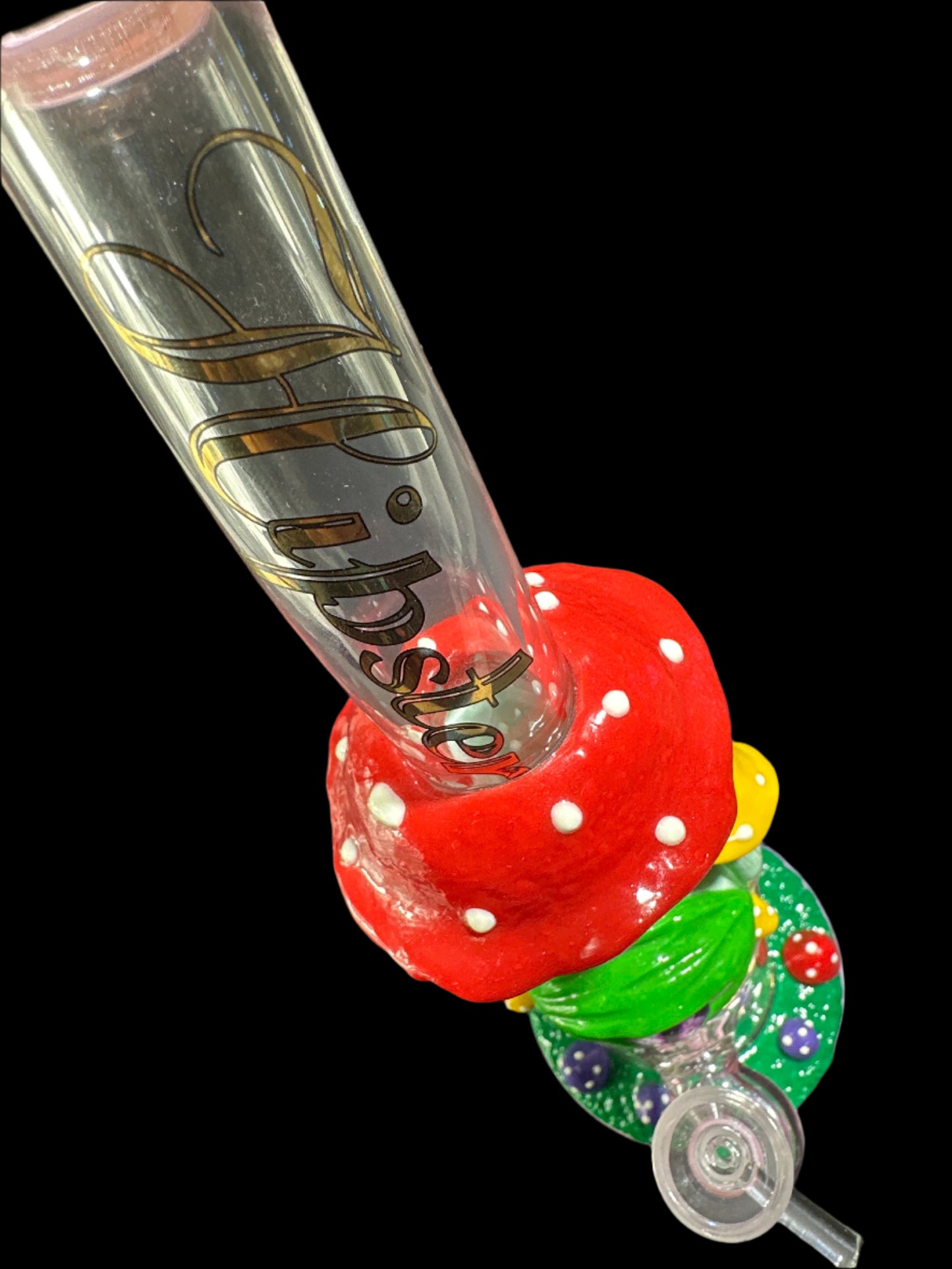 HIPSTER GLASS BONG *GLOWS IN THE DARK*