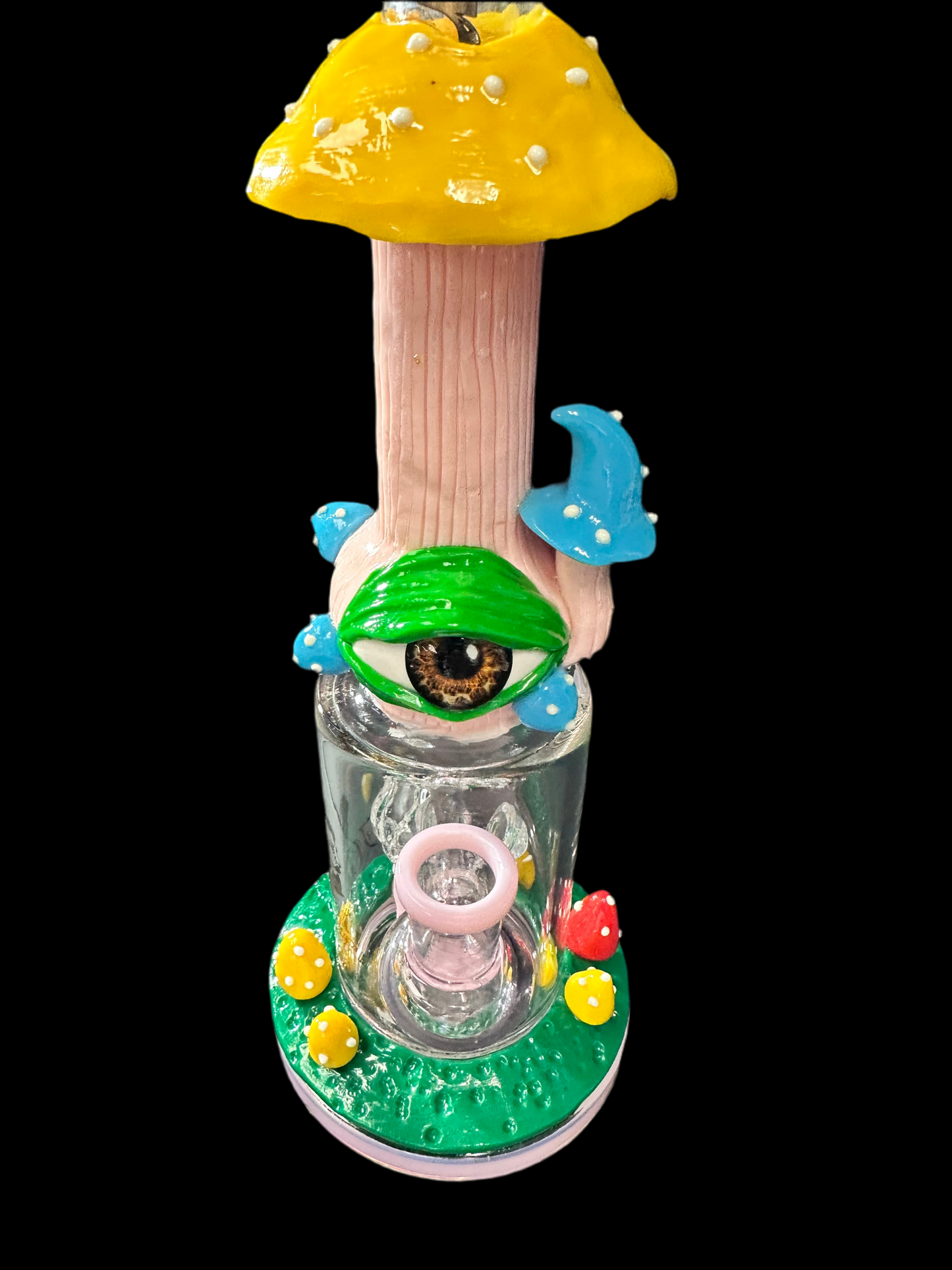 ONE EYE HIPSTER PINK GLASS BONG /DAB