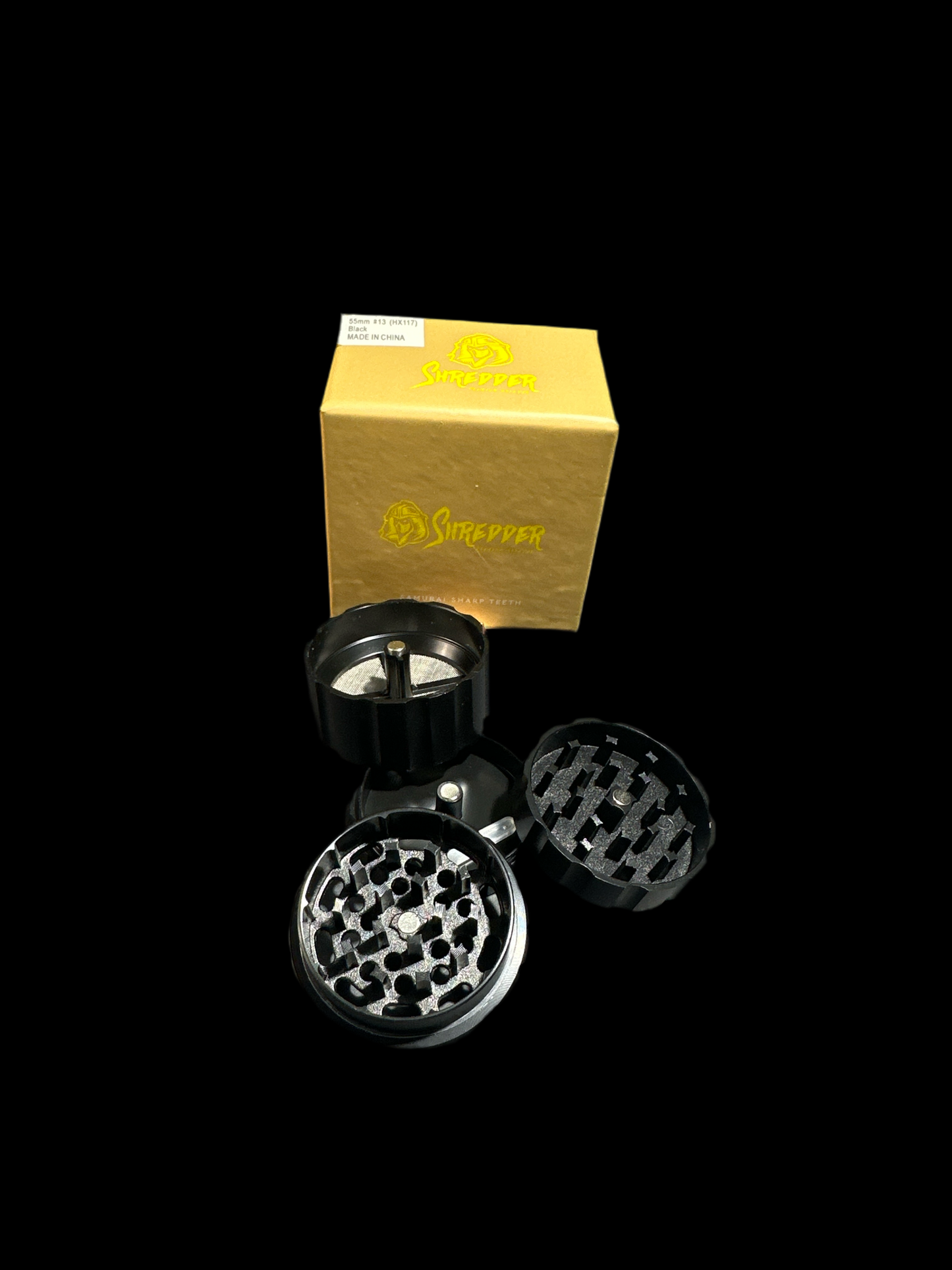 MEDIUN BLACK SAMURAI SHARP TEETH SHREDDER GRINDER