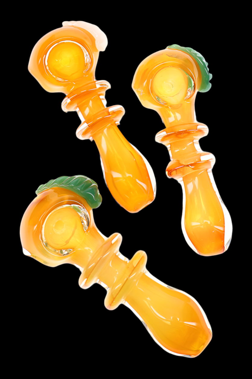 Gold Fumed Leaf Marble Glass Pipe