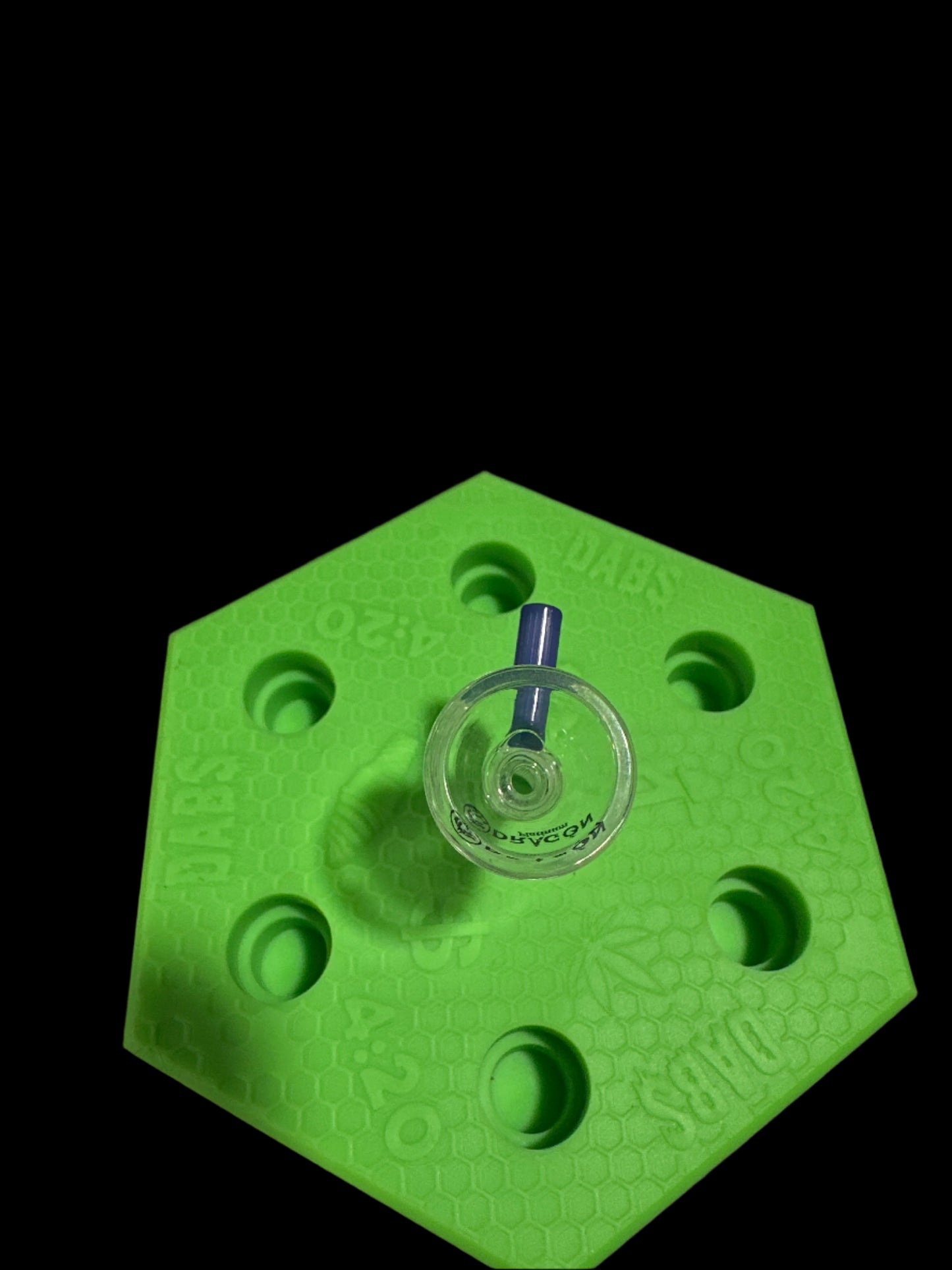 14MM LIGHT BLUE DRAGON PLATINUM GLASS BOWL PIECE