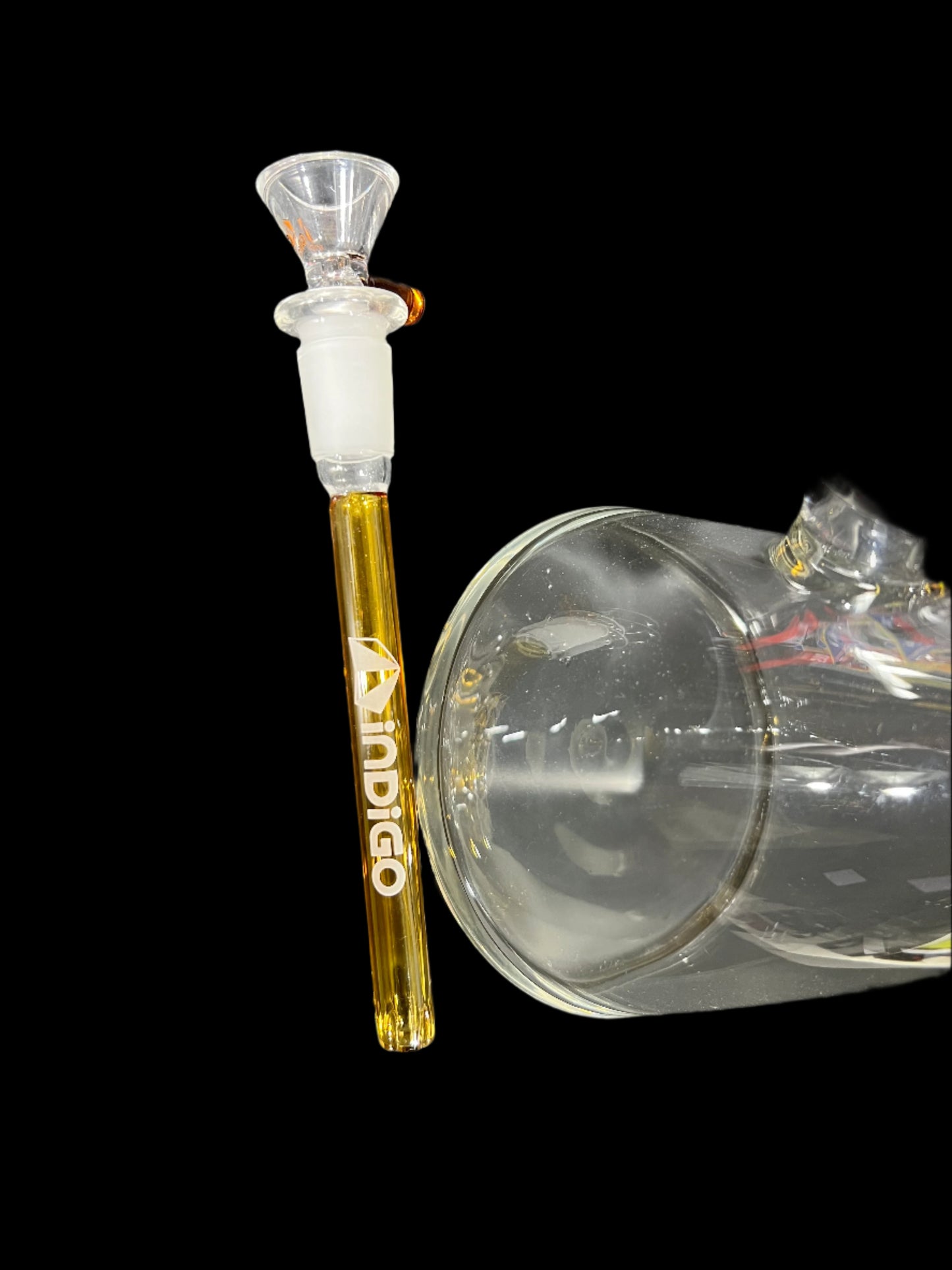 INDIGO CLEAR GLASS BONG 9MM USA GLASS