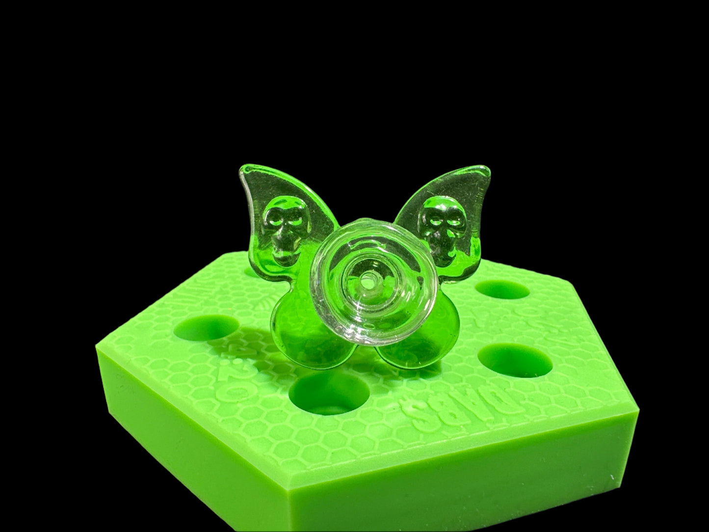 14MM GREEN BUTTERFLY BOWL PIECE