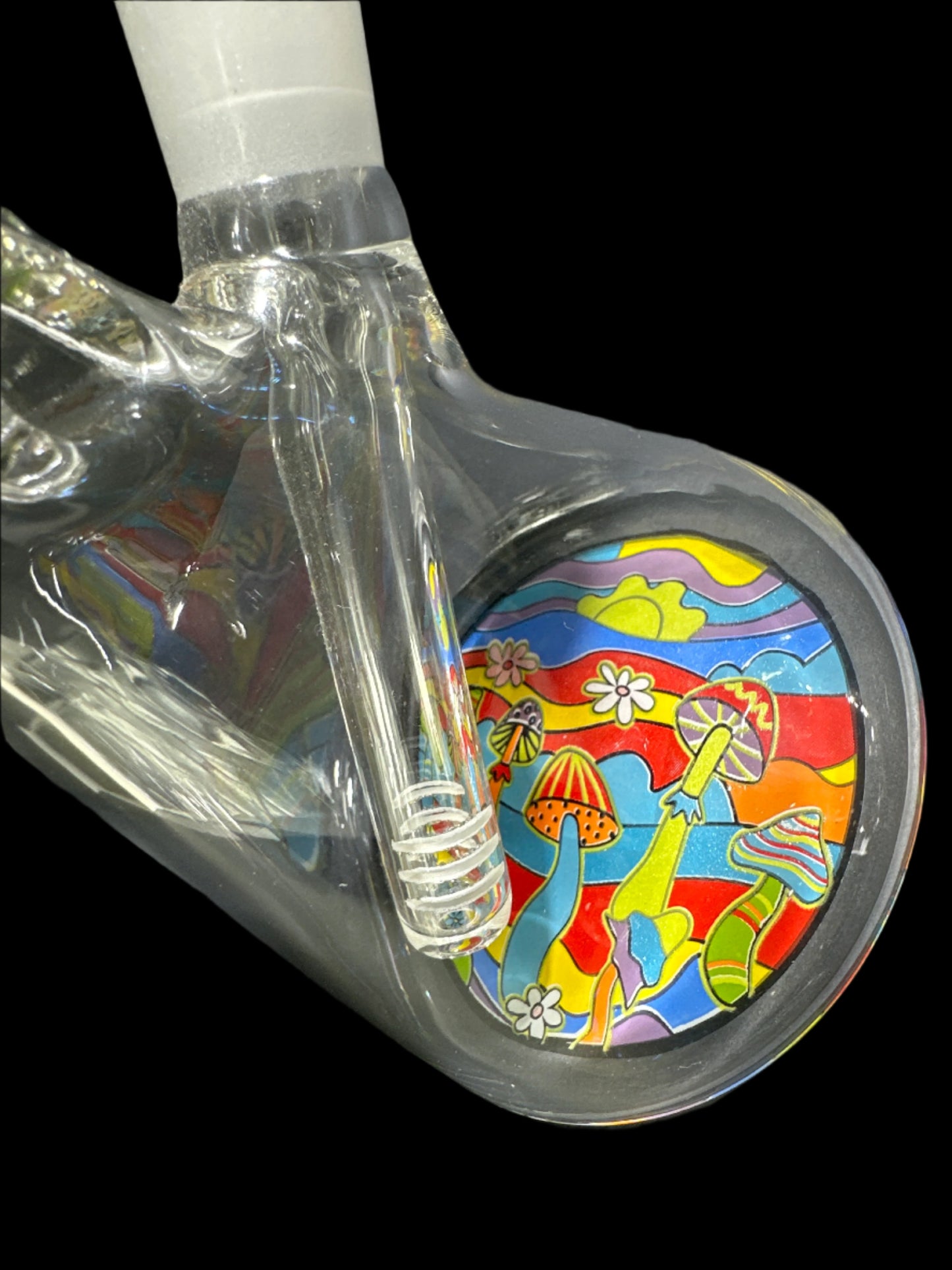 SMALL TRIPPY MUSHROOM GLASS BONG