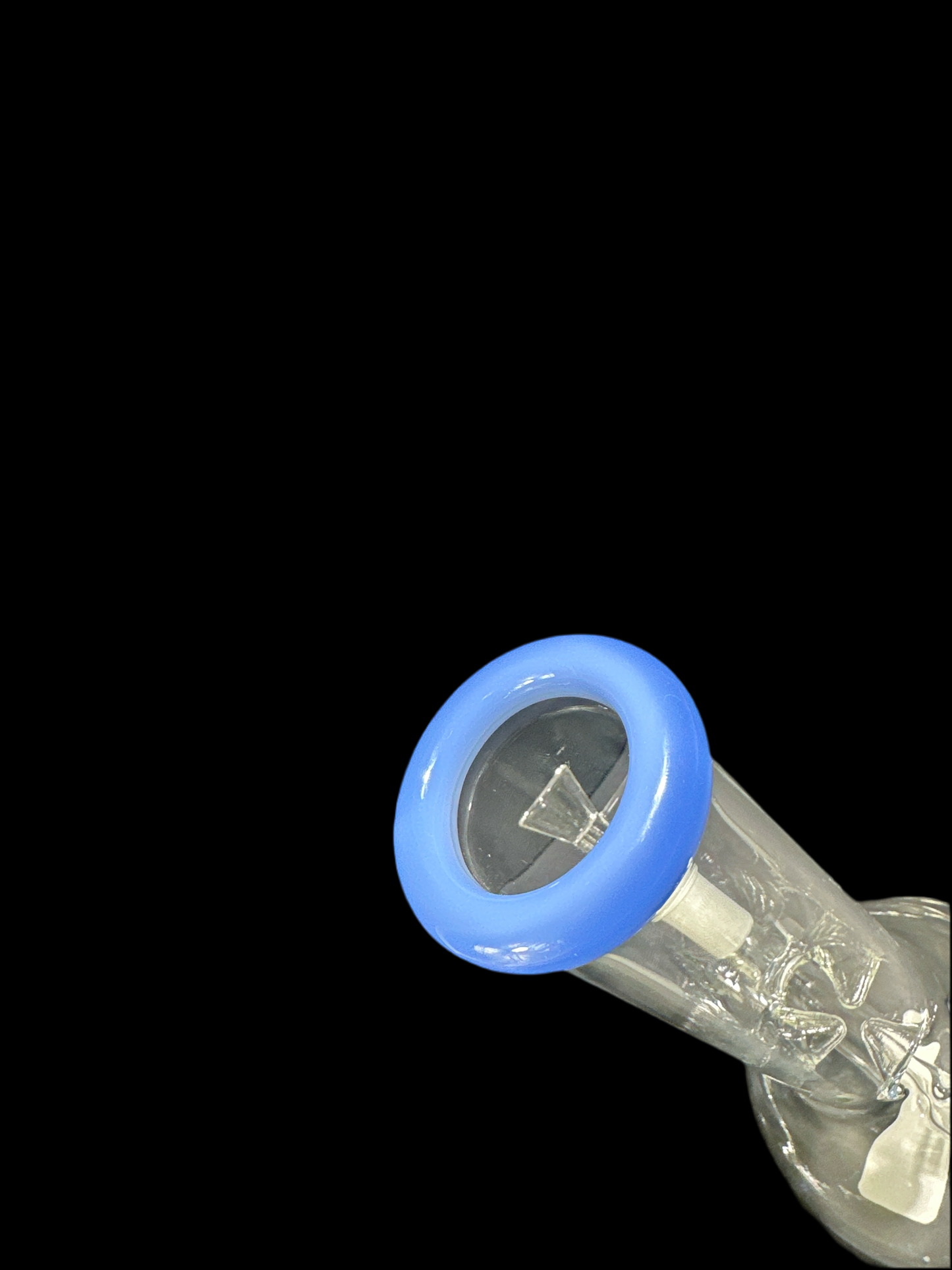 SMALL BLUE MOUTHPIECE GLASS BONG