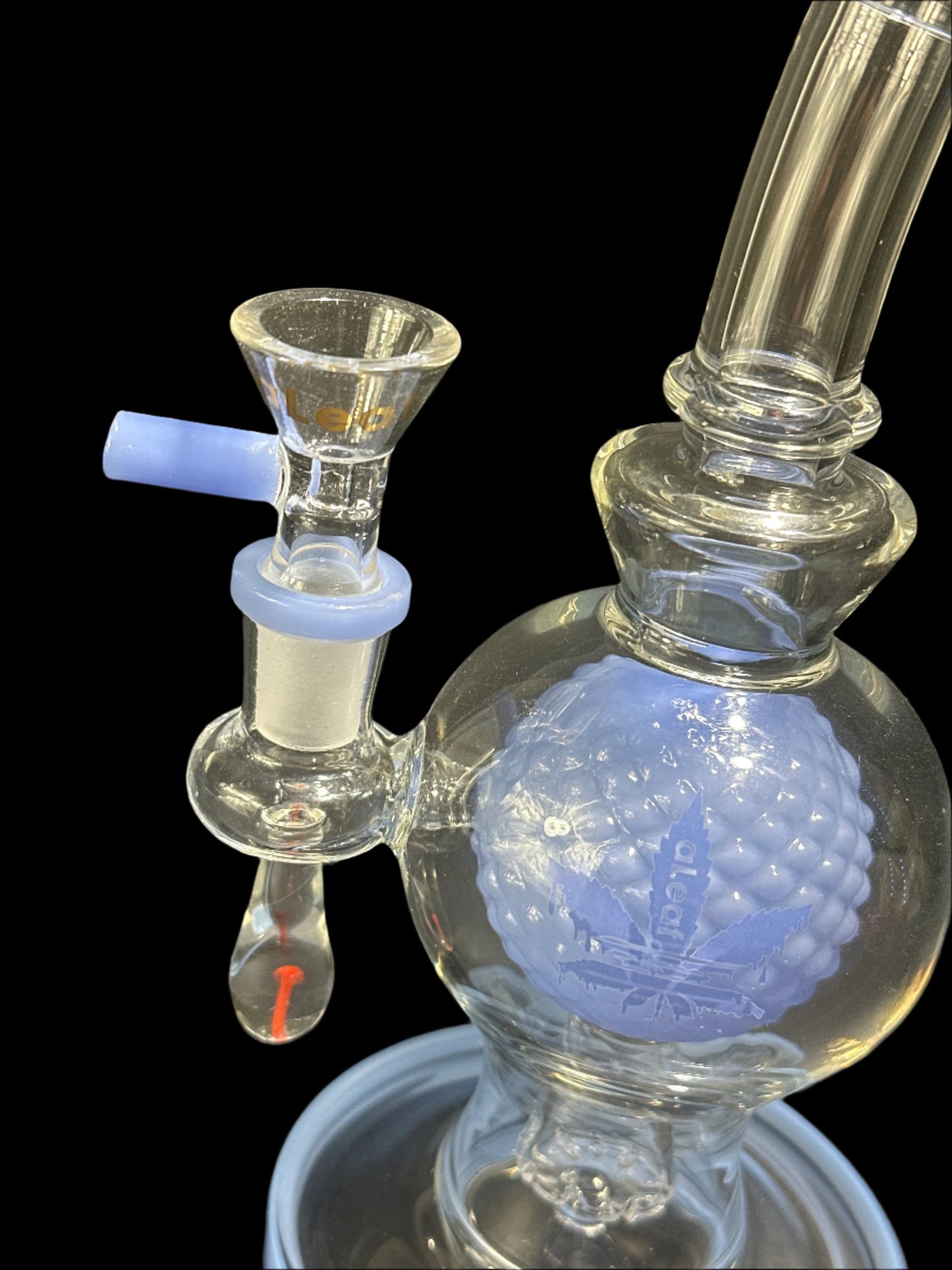 CIRCLE ALEAF BLUE GLASS BONG