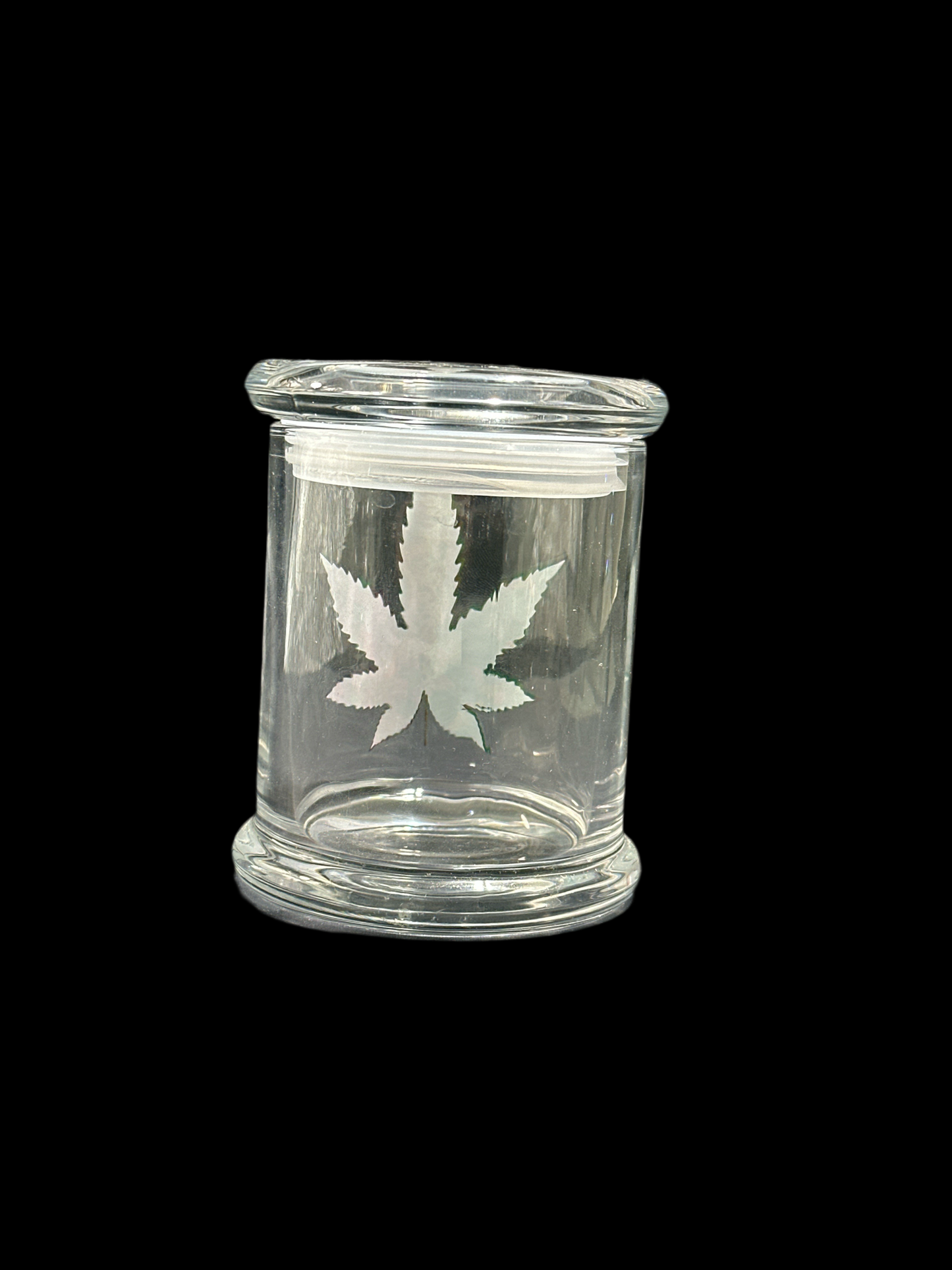1oz SMELL PROOF GLASS JAR COLORFUL LEAF LOGO