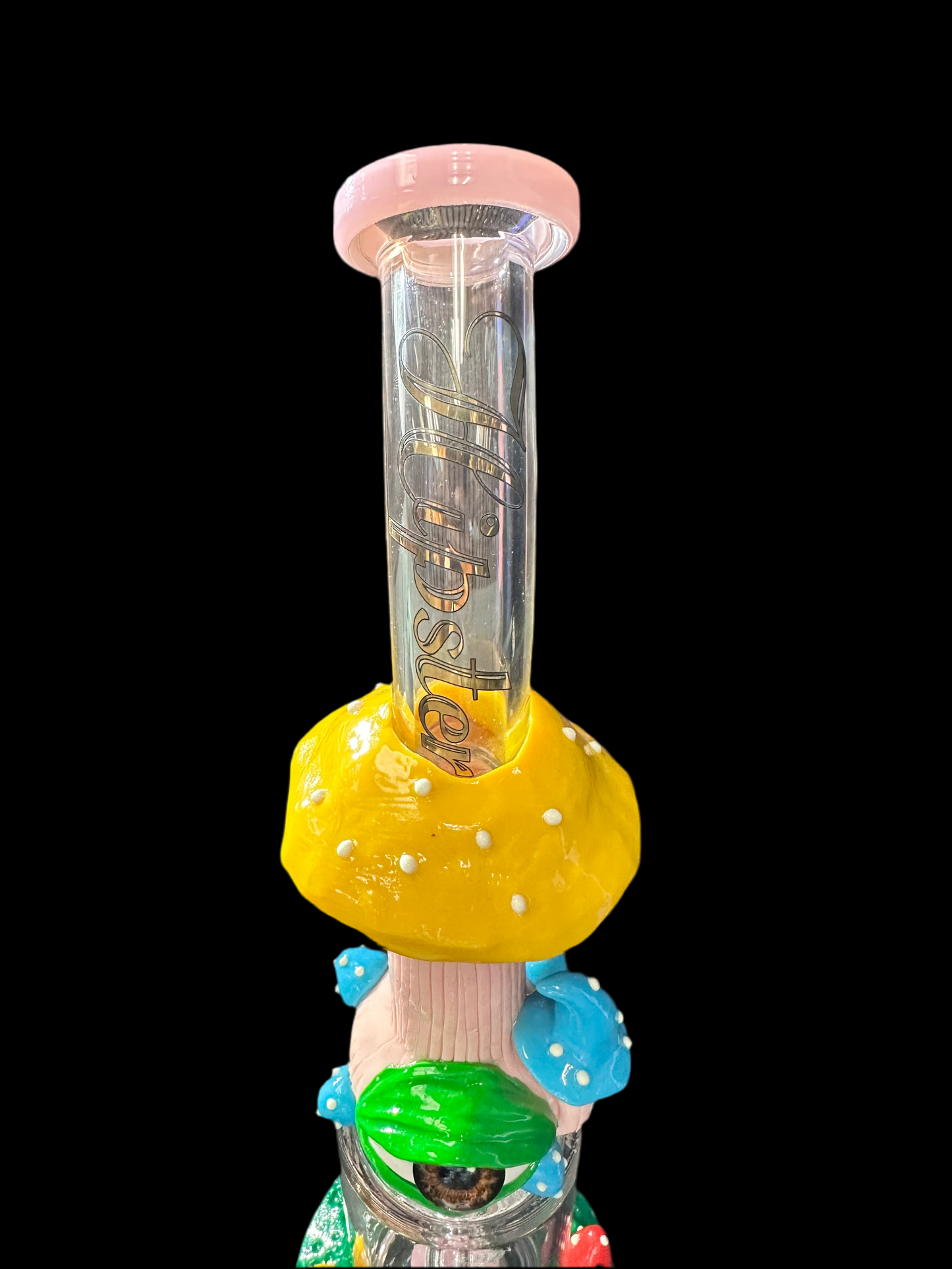 ONE EYE HIPSTER PINK GLASS BONG /DAB