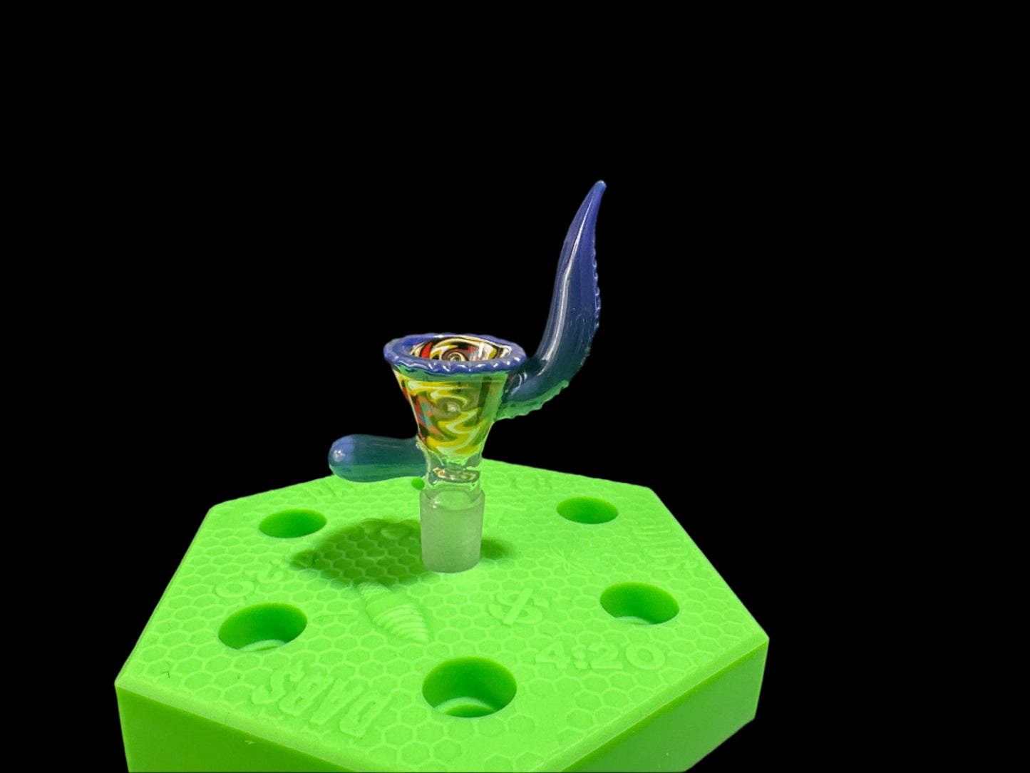 14MM BLUE BOWL HORN PIECE