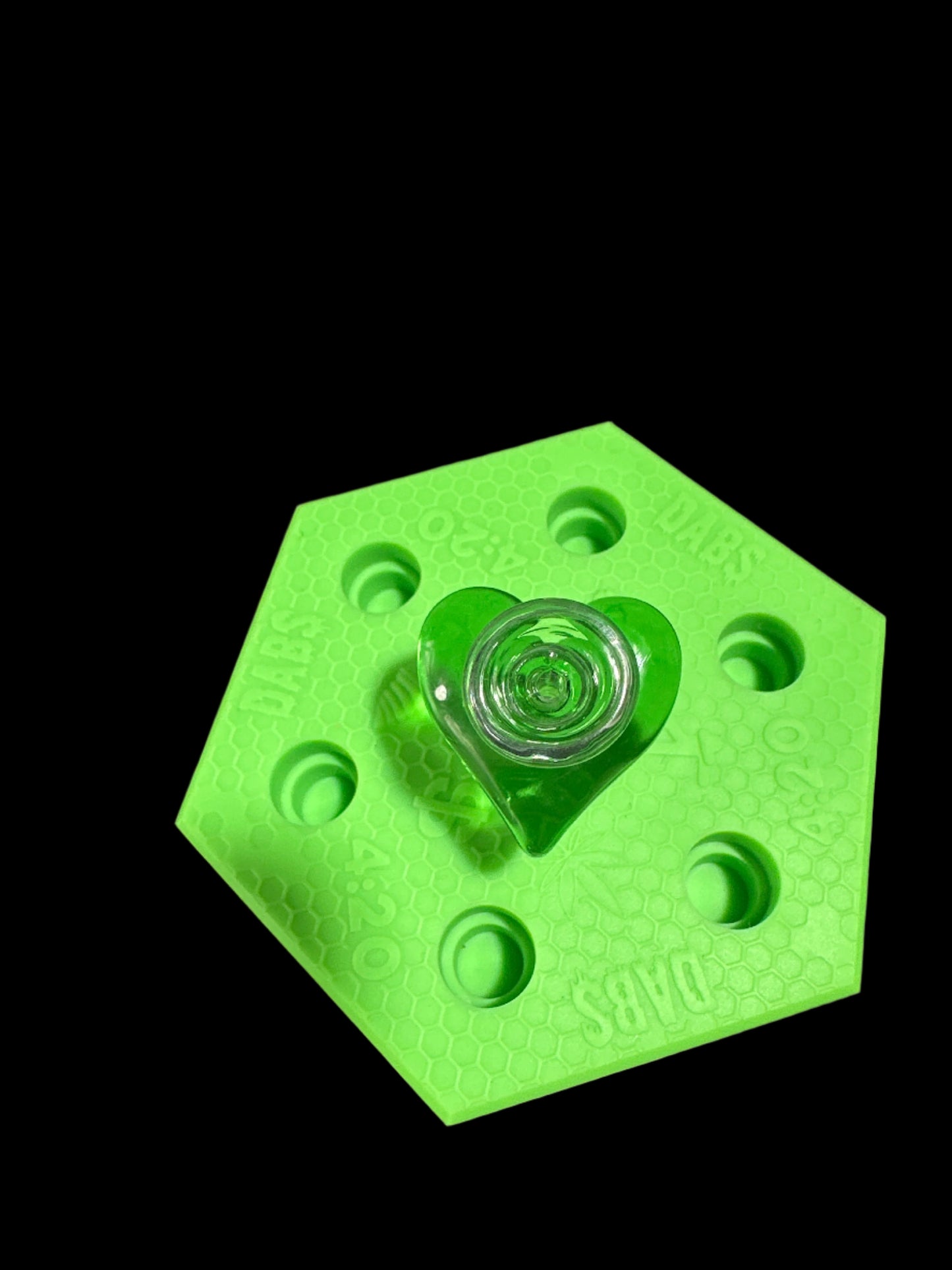 14MM GREEN HEART SHAPED BOWL PIECE