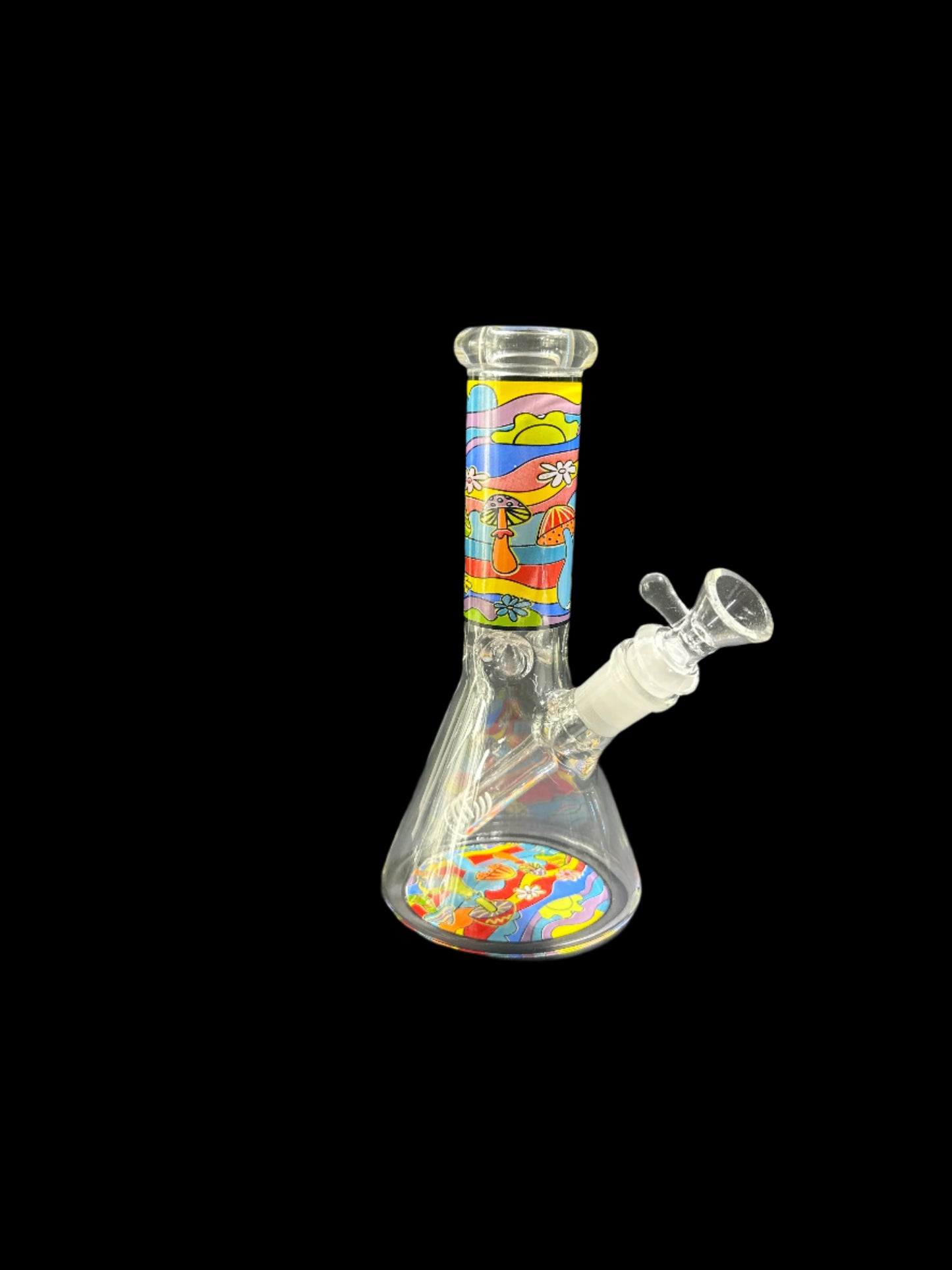 SMALL TRIPPY MUSHROOM GLASS BONG
