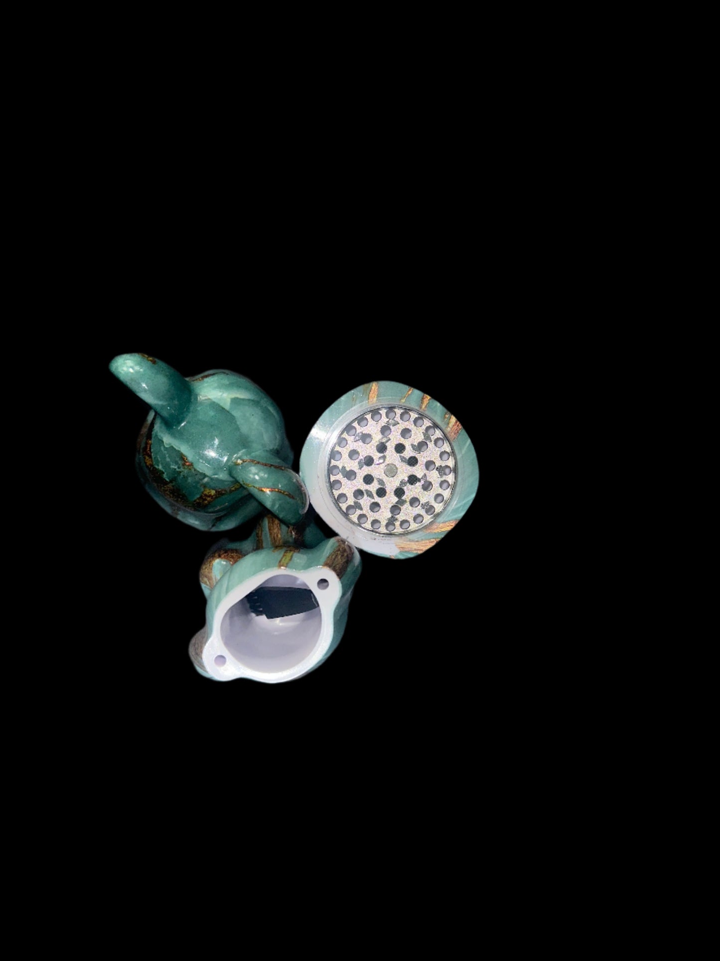 BLUE AND GOLD MARBLE BEAR GRINDER
