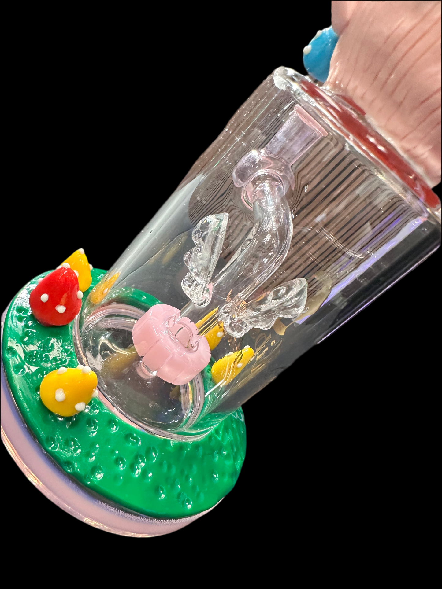 ONE EYE HIPSTER PINK GLASS BONG /DAB