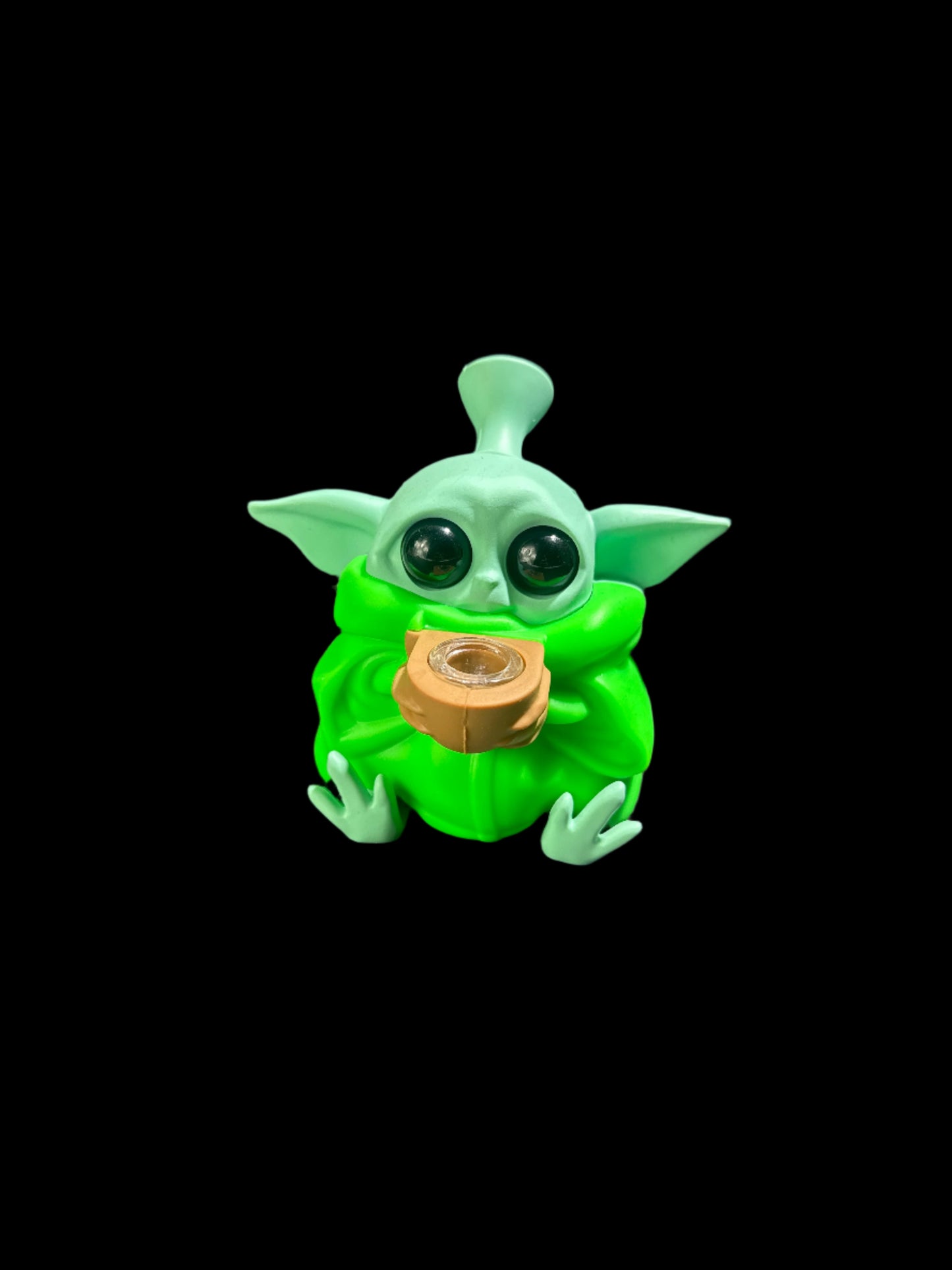 YODA WITH GREEN ROBE SILICONE BONG
