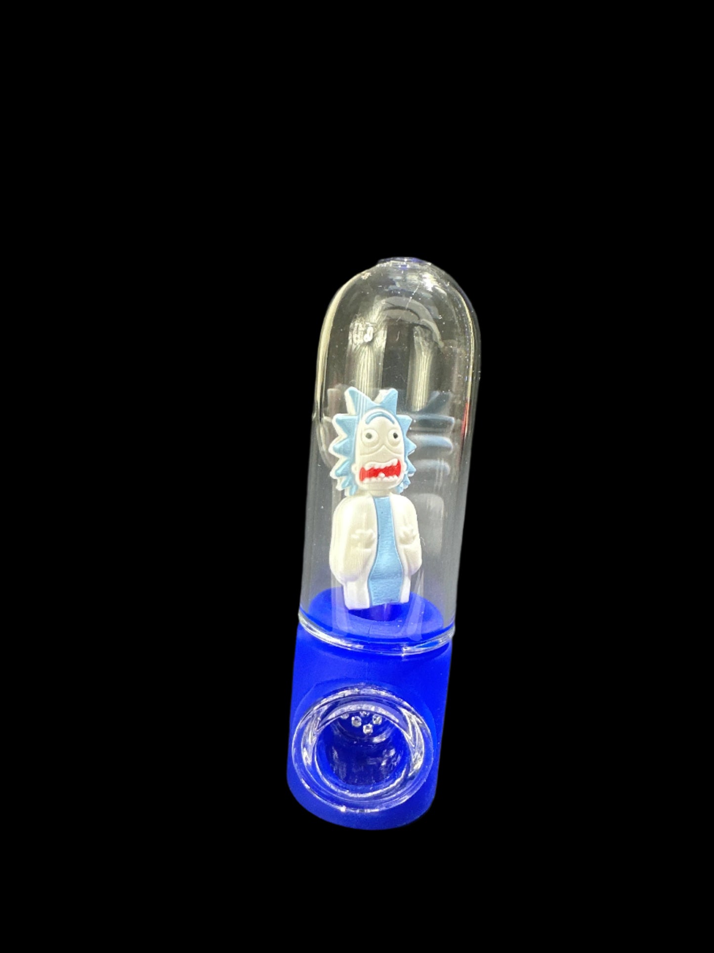 BLUE RICK SILICONE AND GLASS HAND PIPE