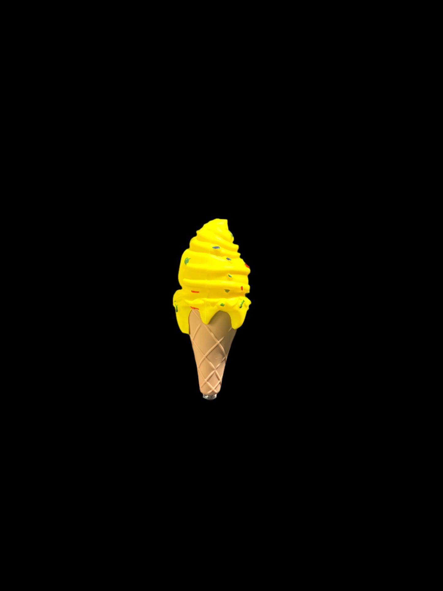 YELLOW ICE CREAM SILICONE HAND PIPE