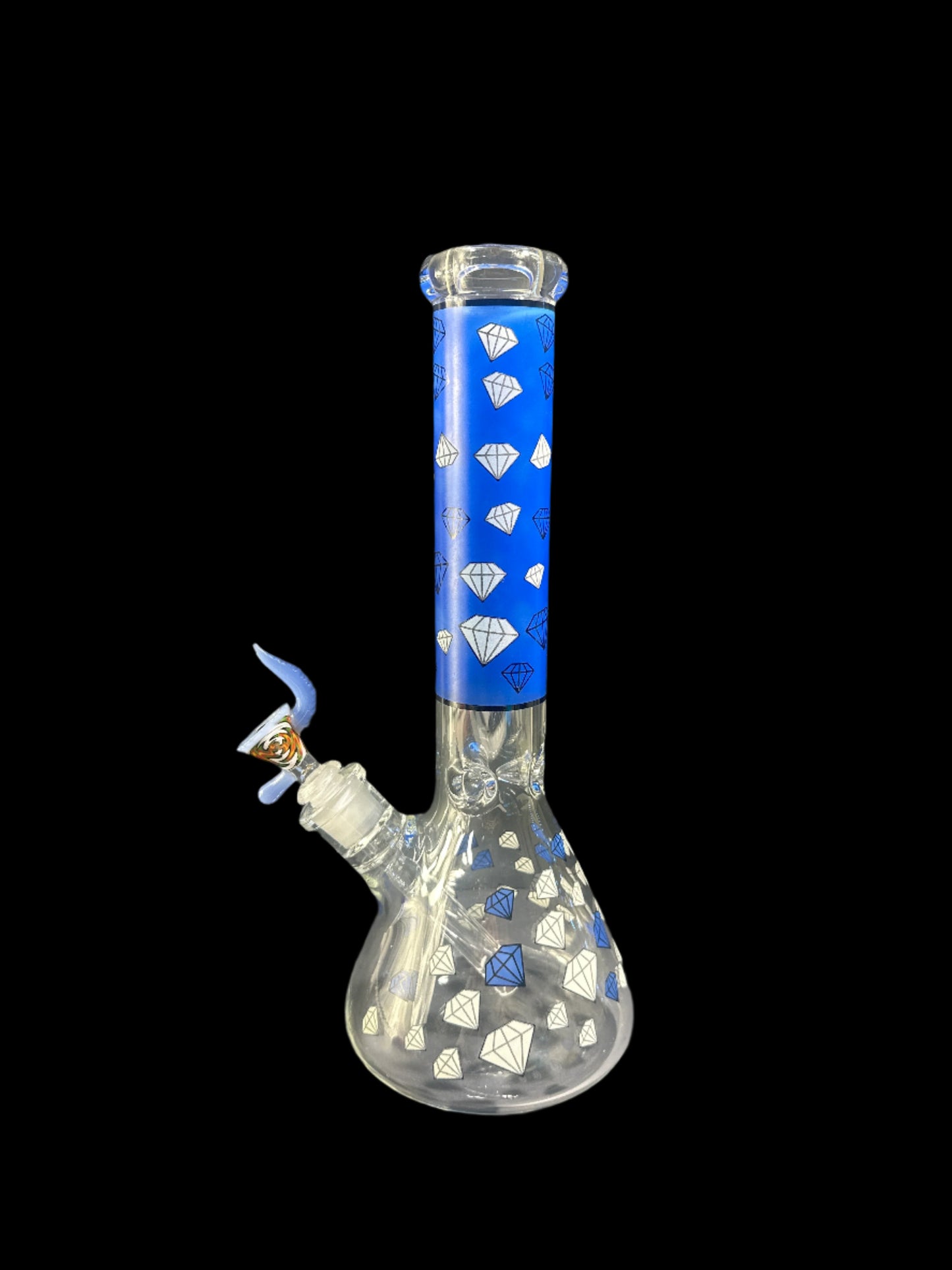 BLUE DIAMOND GLASS BONG *GLOWS IN THE DARK*