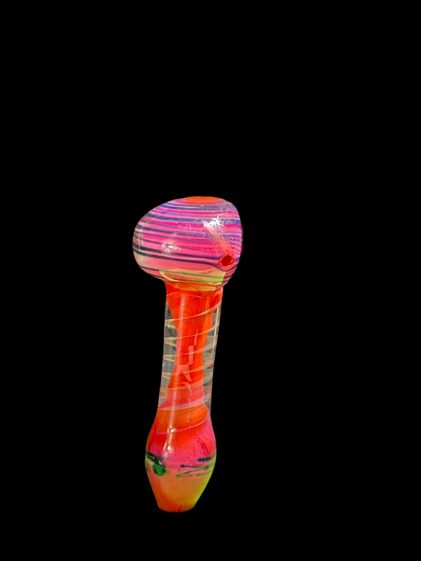 RED AND BLUE GLASS HAND PIPE
