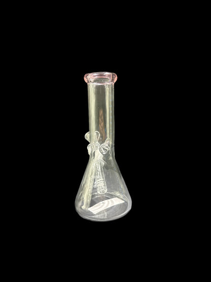 SMALL TRANSPARENT BABY PINK MOUTHPIECE GLASS BONG