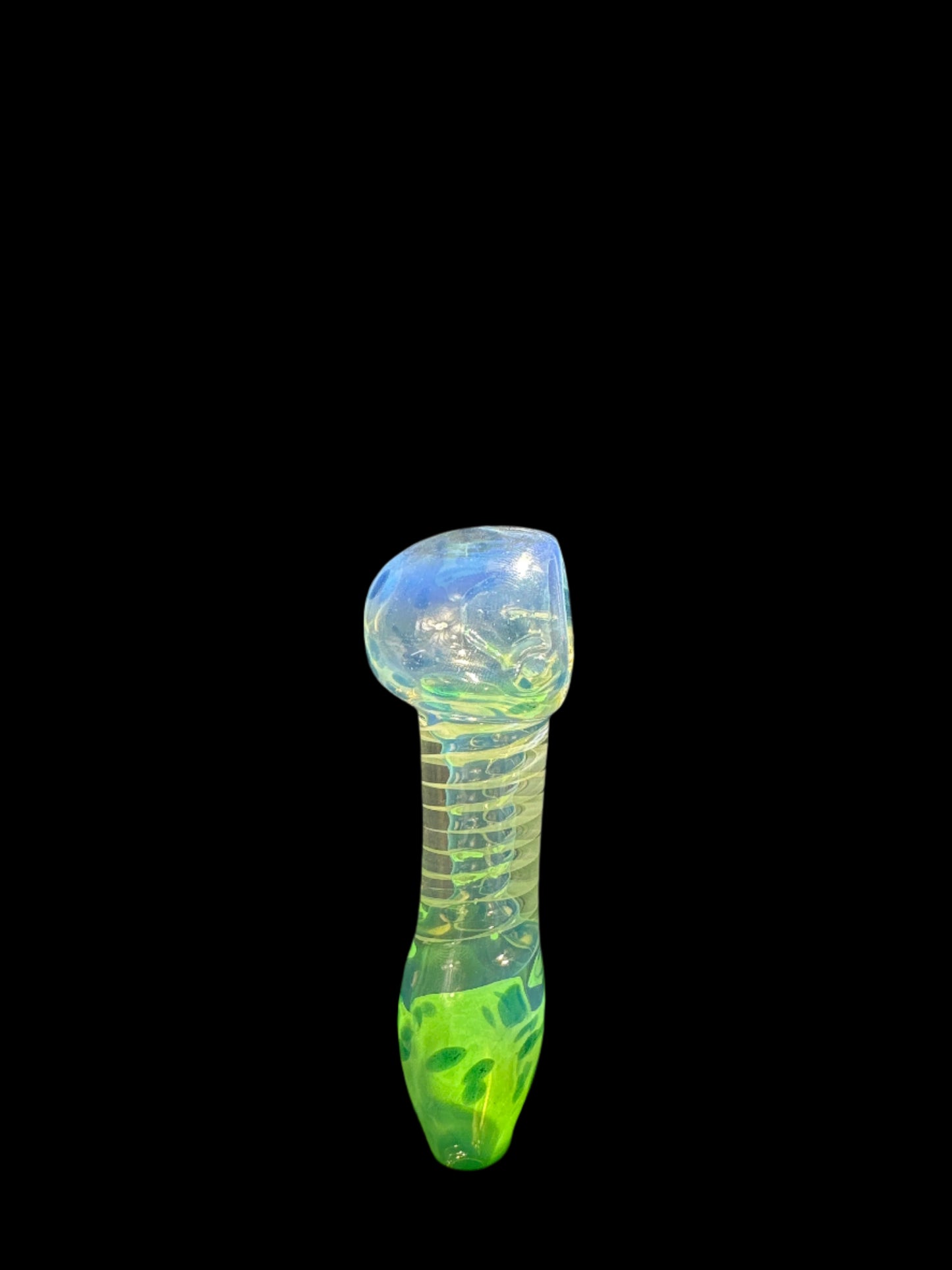 MEDIUM LIGHT BLUE GLASS HAND PIPE
