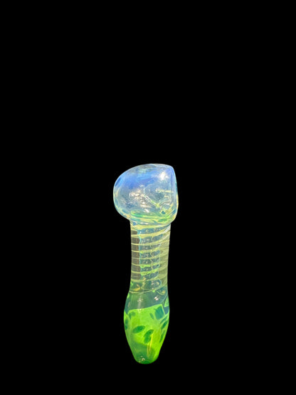 MEDIUM LIGHT BLUE GLASS HAND PIPE