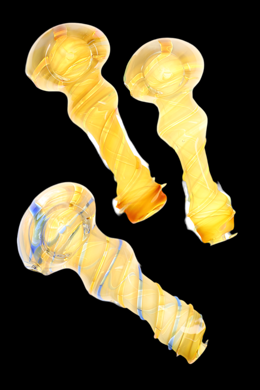 Swirl Striped Fumed Glass Pipe