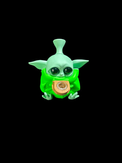 YODA WITH GREEN ROBE SILICONE BONG