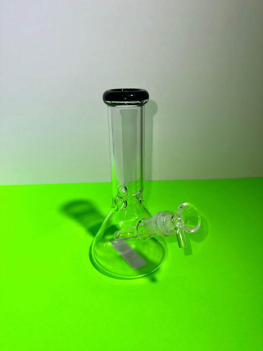 SMALL CLEAR BONG W BLACK TOP