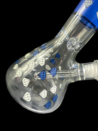BLUE DIAMOND GLASS BONG *GLOWS IN THE DARK*