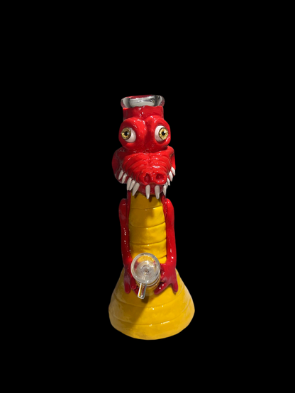 SCULPTED ALLIGATOR GLASS BONG / DAB “ GLOWS IN THE DARK