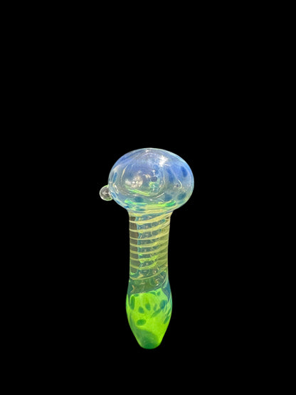 MEDIUM LIGHT BLUE GLASS HAND PIPE