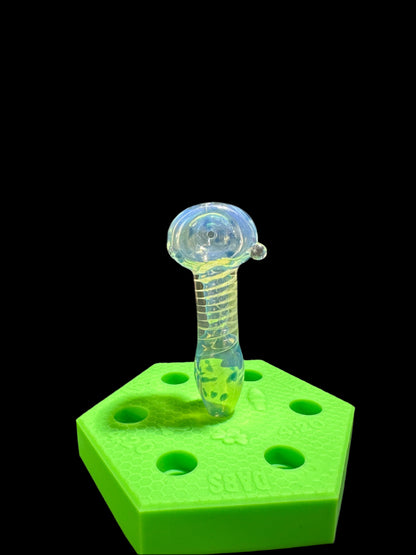 MEDIUM LIGHT BLUE GLASS HAND PIPE