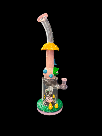 ONE EYE HIPSTER PINK GLASS BONG /DAB