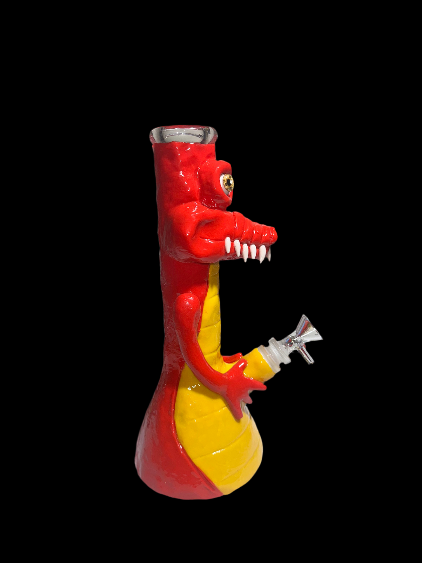 SCULPTED ALLIGATOR GLASS BONG / DAB “ GLOWS IN THE DARK