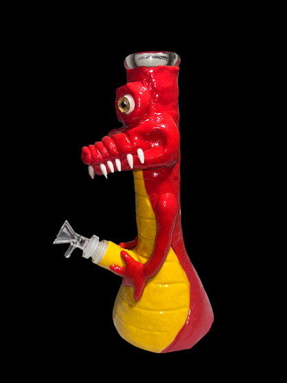 SCULPTED ALLIGATOR GLASS BONG / DAB “ GLOWS IN THE DARK